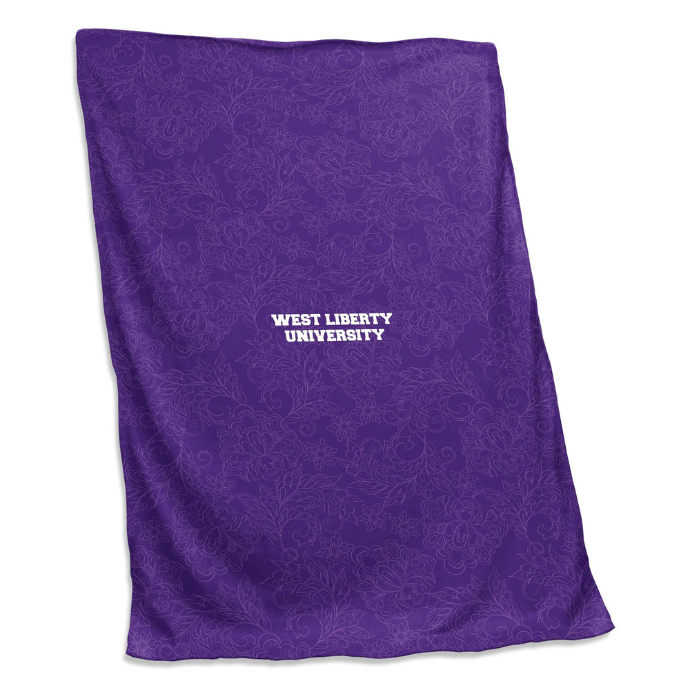 West Liberty Purple Paisley Sweatshirt Blanket (Screened) - Logo Brands - Flyclothing LLC