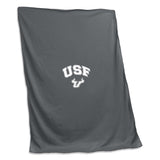 South Florida White Logo Charcoal Sweatshirt Blanket (Screened) - Logo Brands - Flyclothing LLC