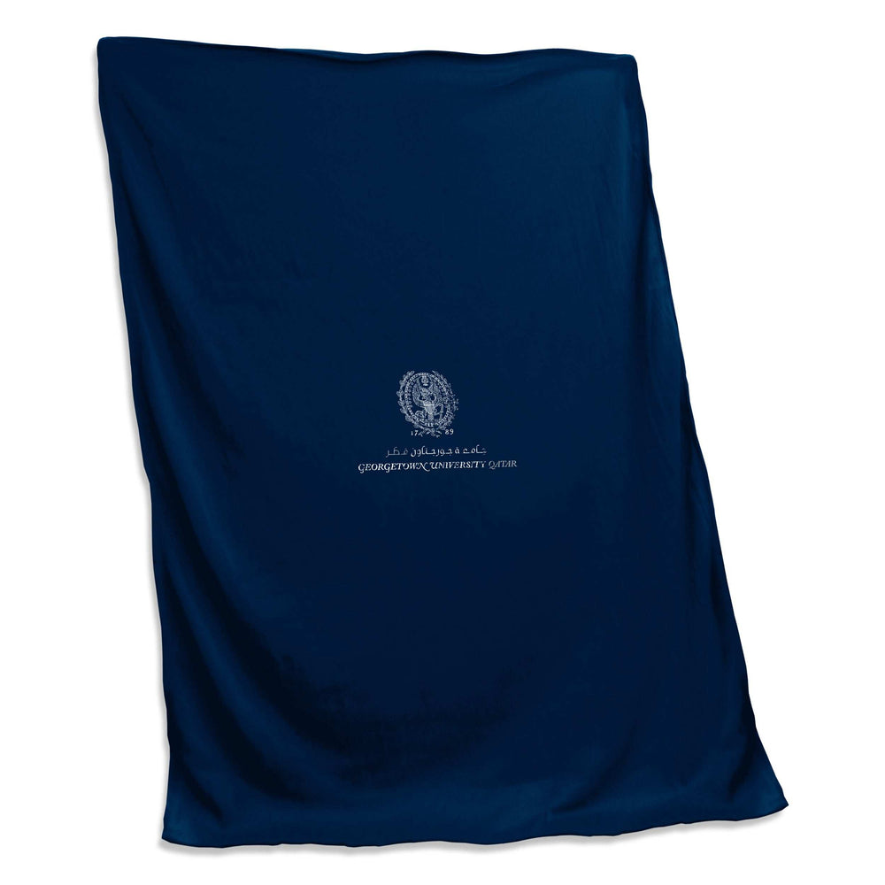 Georgetown Navy Qatar Sweatshirt Blanket (Screened) - Logo Brands - Flyclothing LLC
