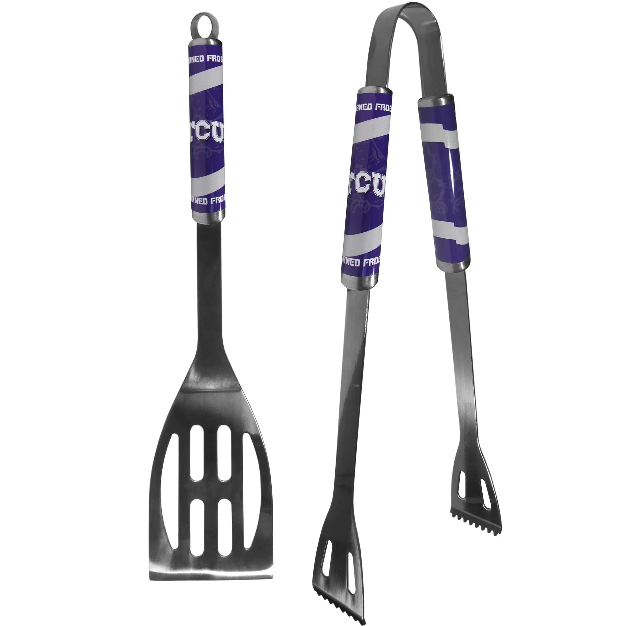 TCU Horned Frogs 2 pc Steel BBQ Tool Set - TCU Horned Frogs - Flyclothing LLC