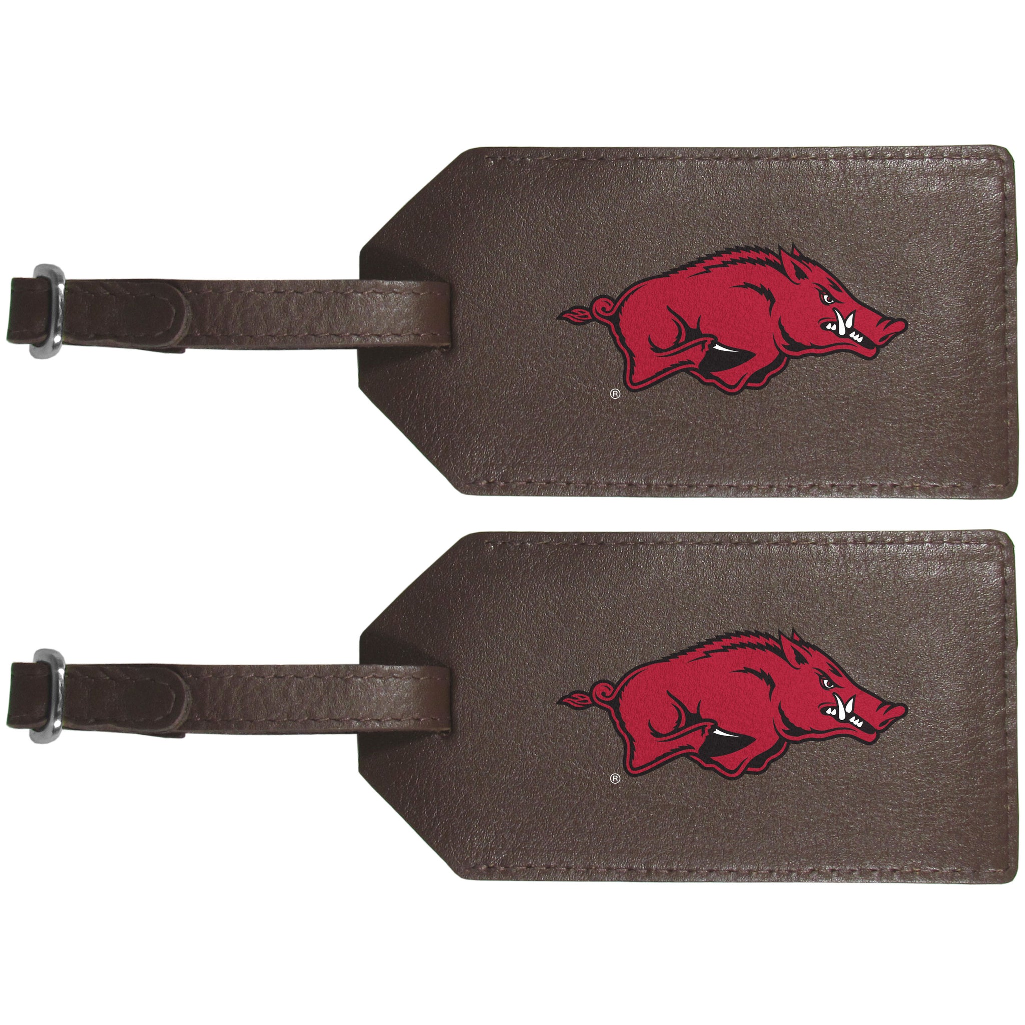 Arkansas Razorbacks Leather Luggage Strap, 2pk