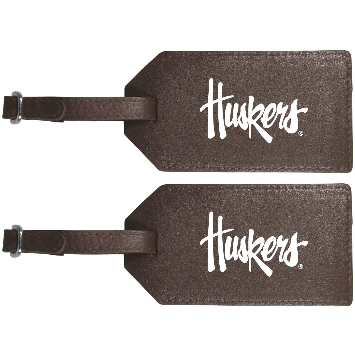 Nebraska Cornhuskers Leather Luggage Strap, 2pk