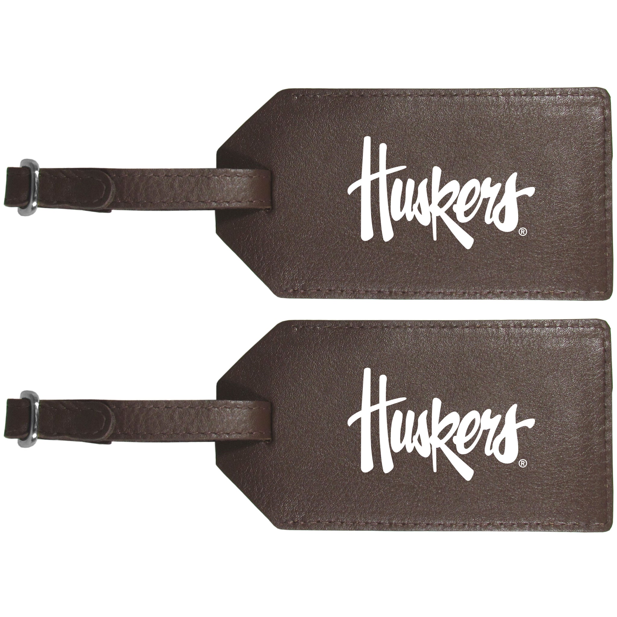 Nebraska Cornhuskers Leather Luggage Strap, 2pk