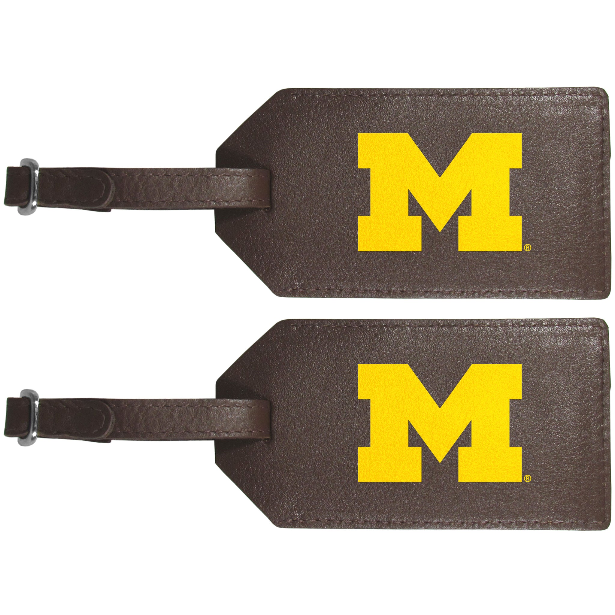 Michigan Wolverines Leather Luggage Strap, 2pk