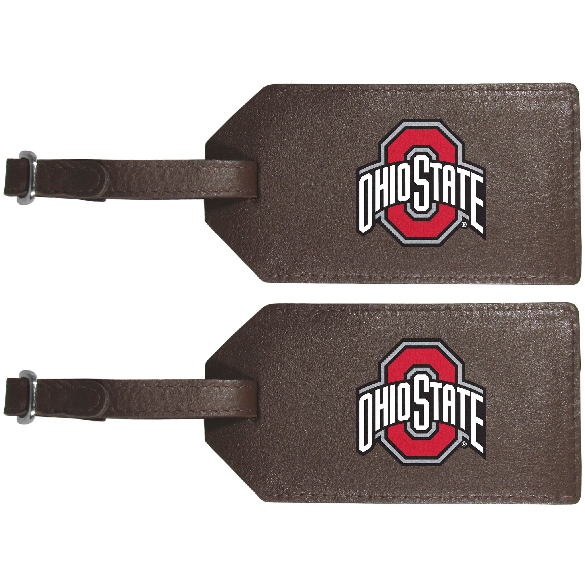 Ohio St. Buckeyes Leather Luggage Strap, 2pk