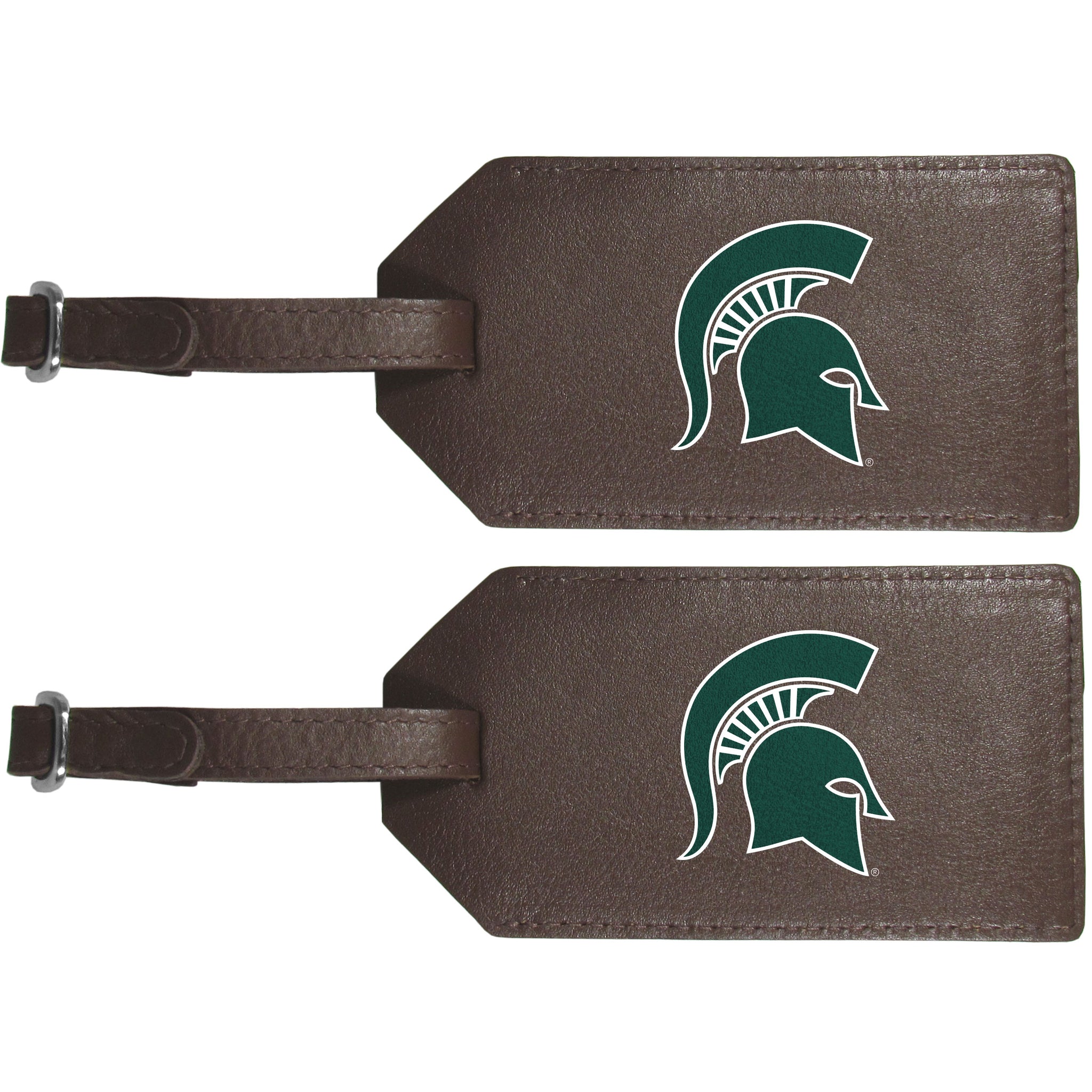 Michigan St. Spartans Leather Luggage Strap, 2pk