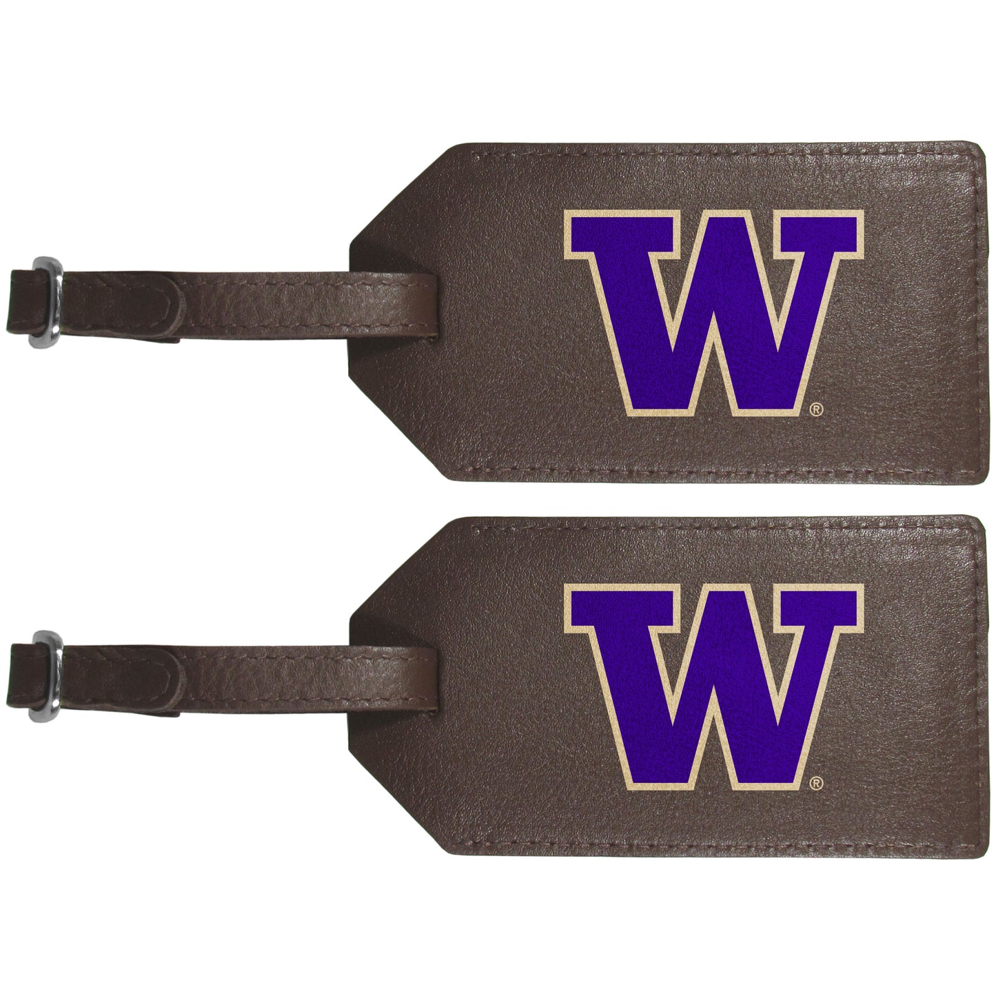 Washington Huskies Leather Luggage Strap, 2pk