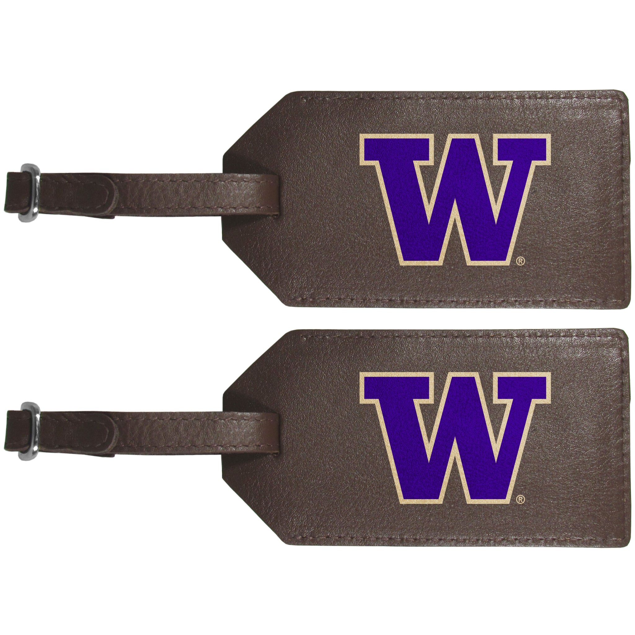 Washington Huskies Leather Luggage Strap, 2pk