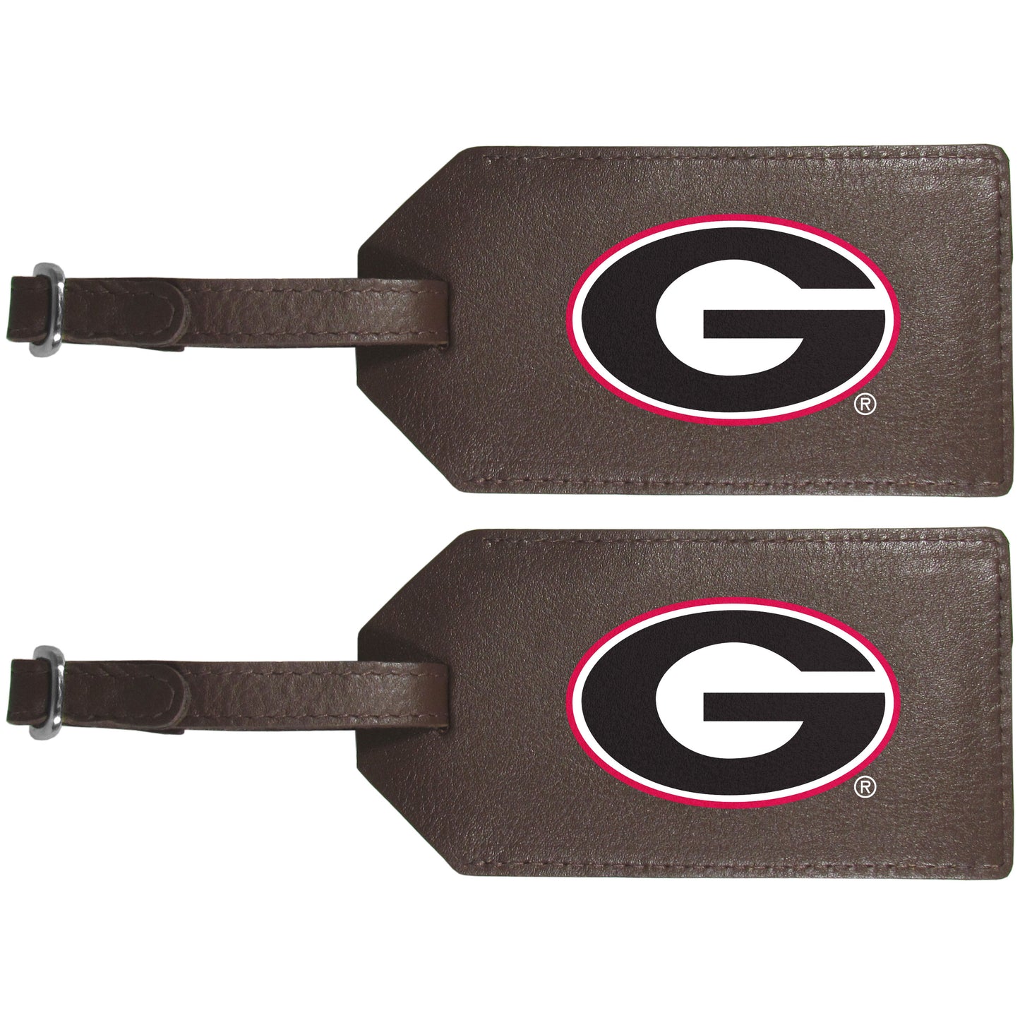 Georgia Bulldogs Leather Luggage Strap, 2pk