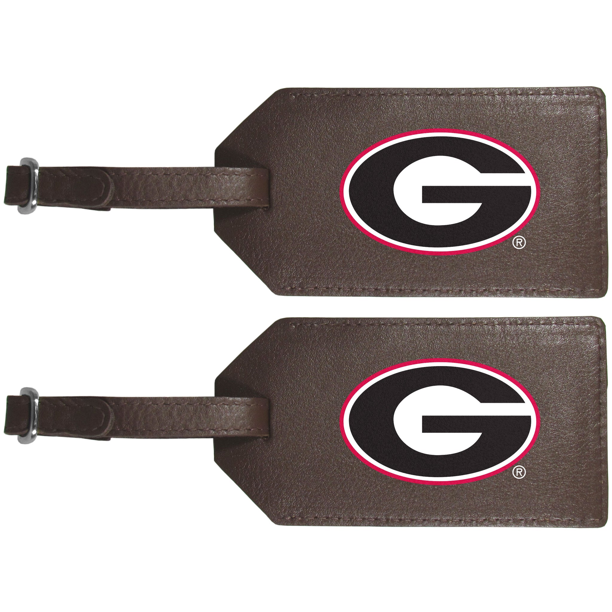 Georgia Bulldogs Leather Luggage Strap, 2pk