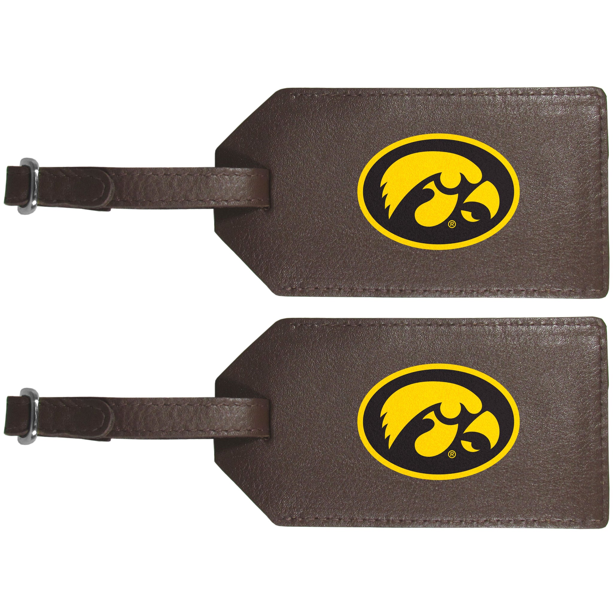 Iowa Hawkeyes Leather Luggage Strap, 2pk