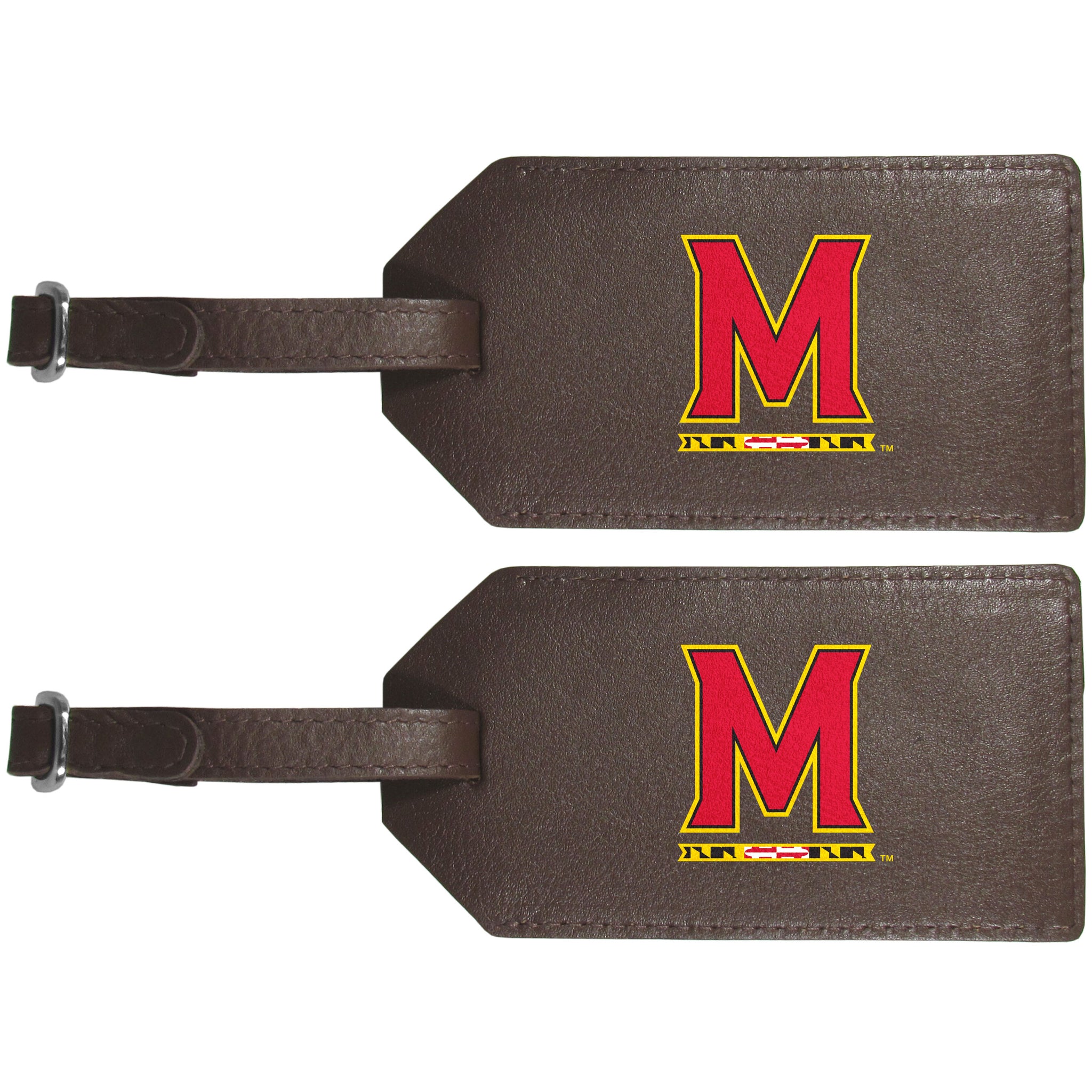 Maryland Terrapins Leather Luggage Strap, 2pk