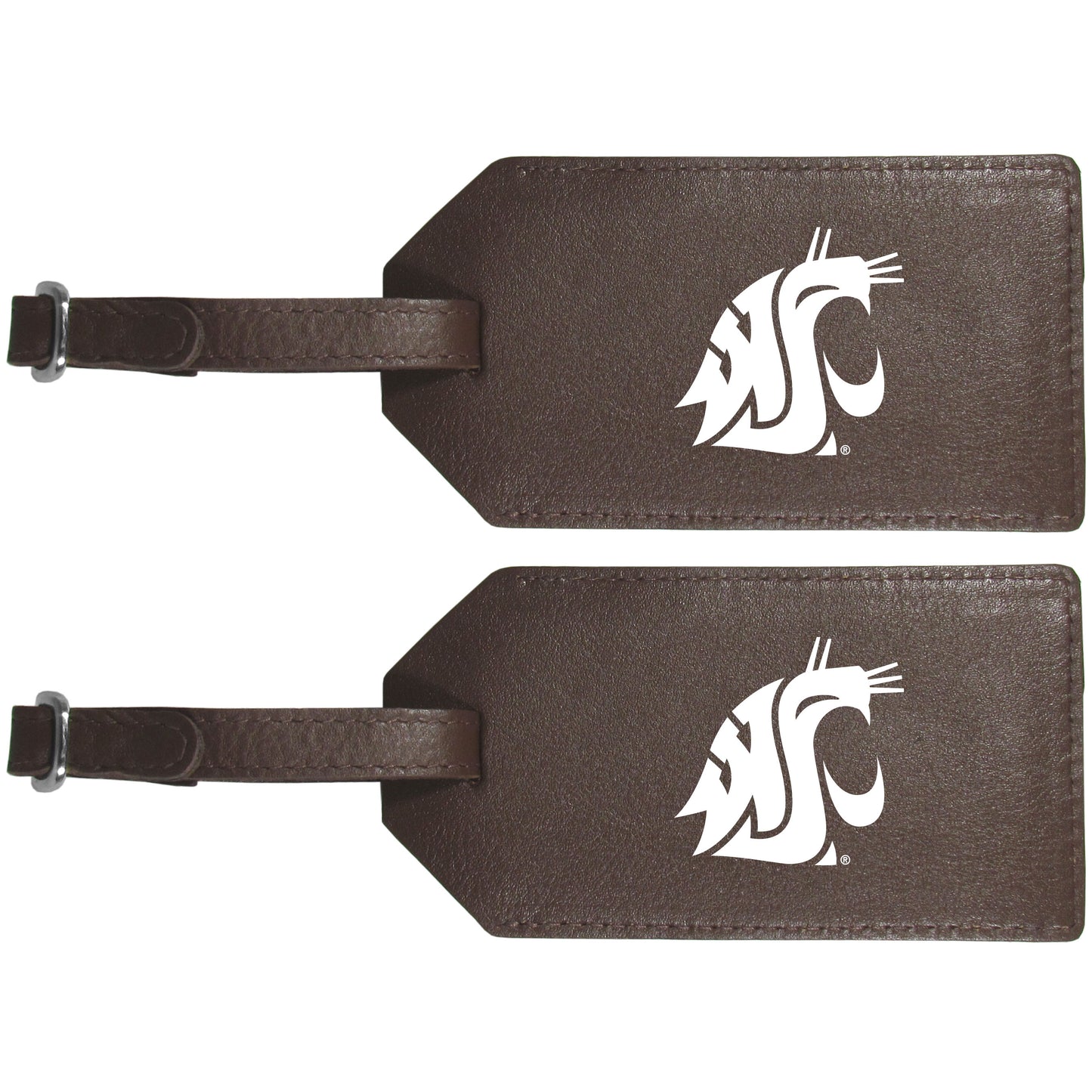 Washington St. Cougars Leather Luggage Strap, 2pk