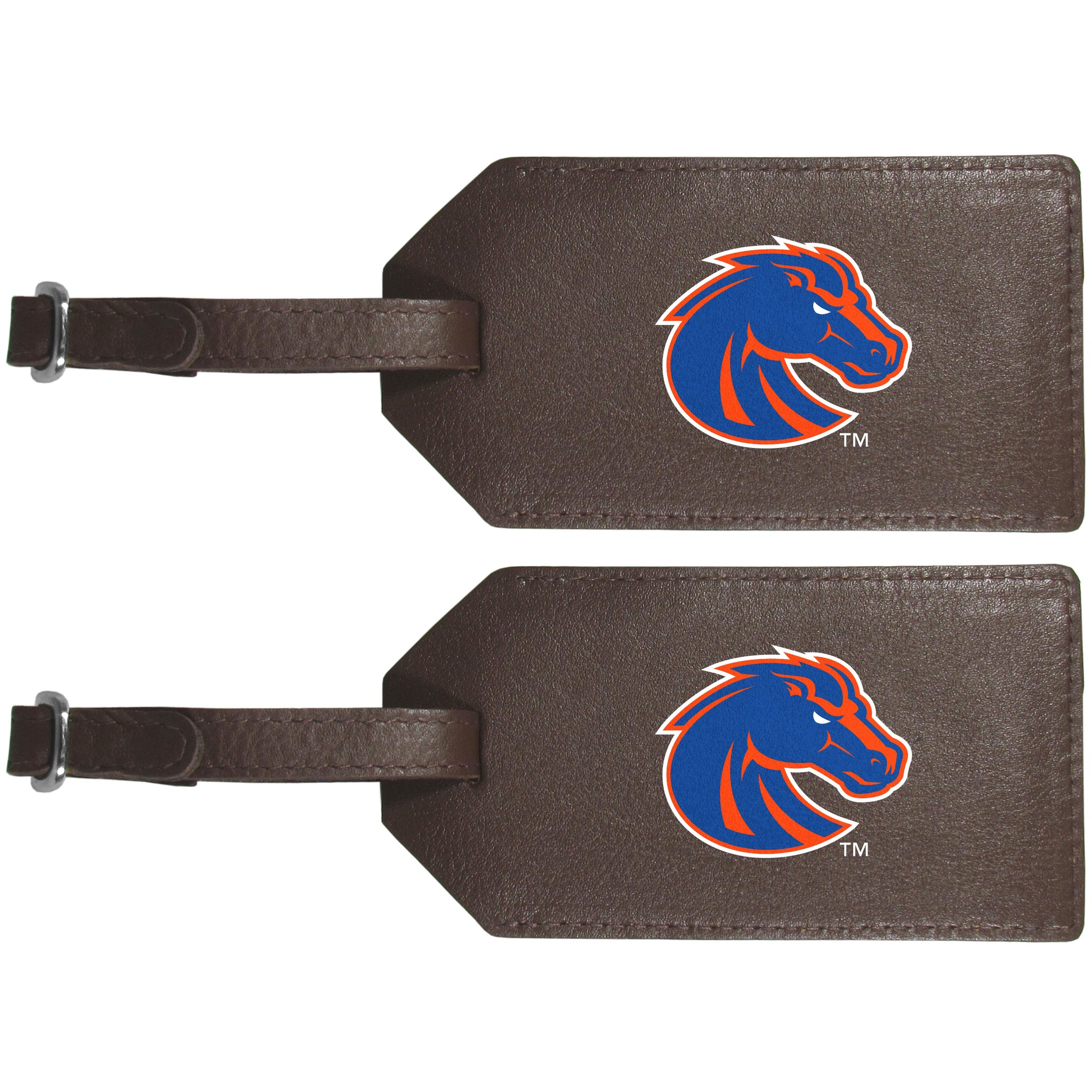 Boise St. Broncos Leather Luggage Strap, 2pk