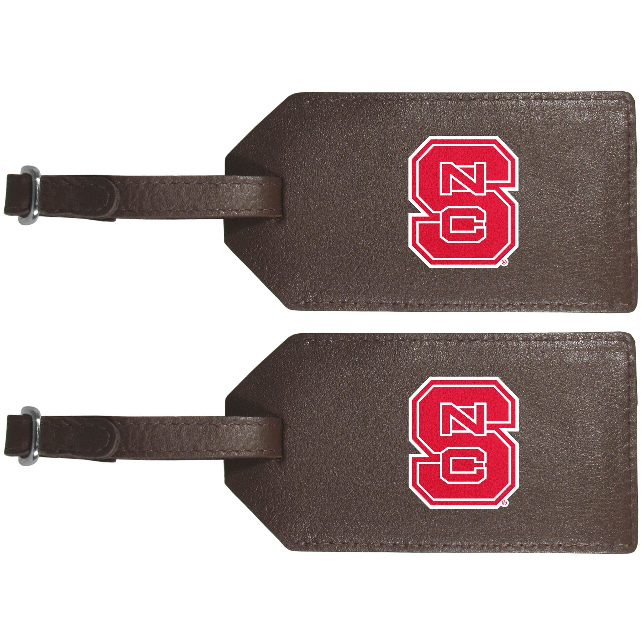 N. Carolina St. Wolfpack Leather Luggage Strap, 2pk