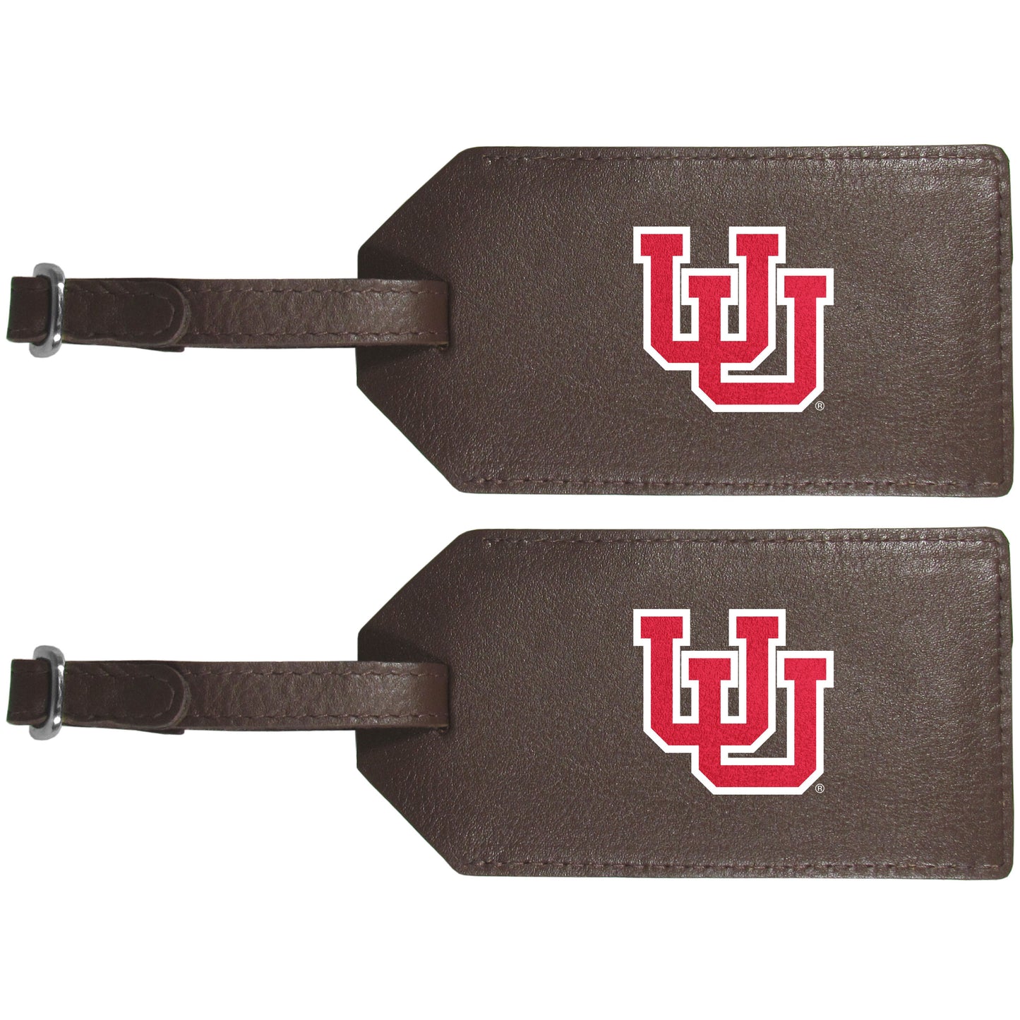 Utah Utes Leather Luggage Strap, 2pk
