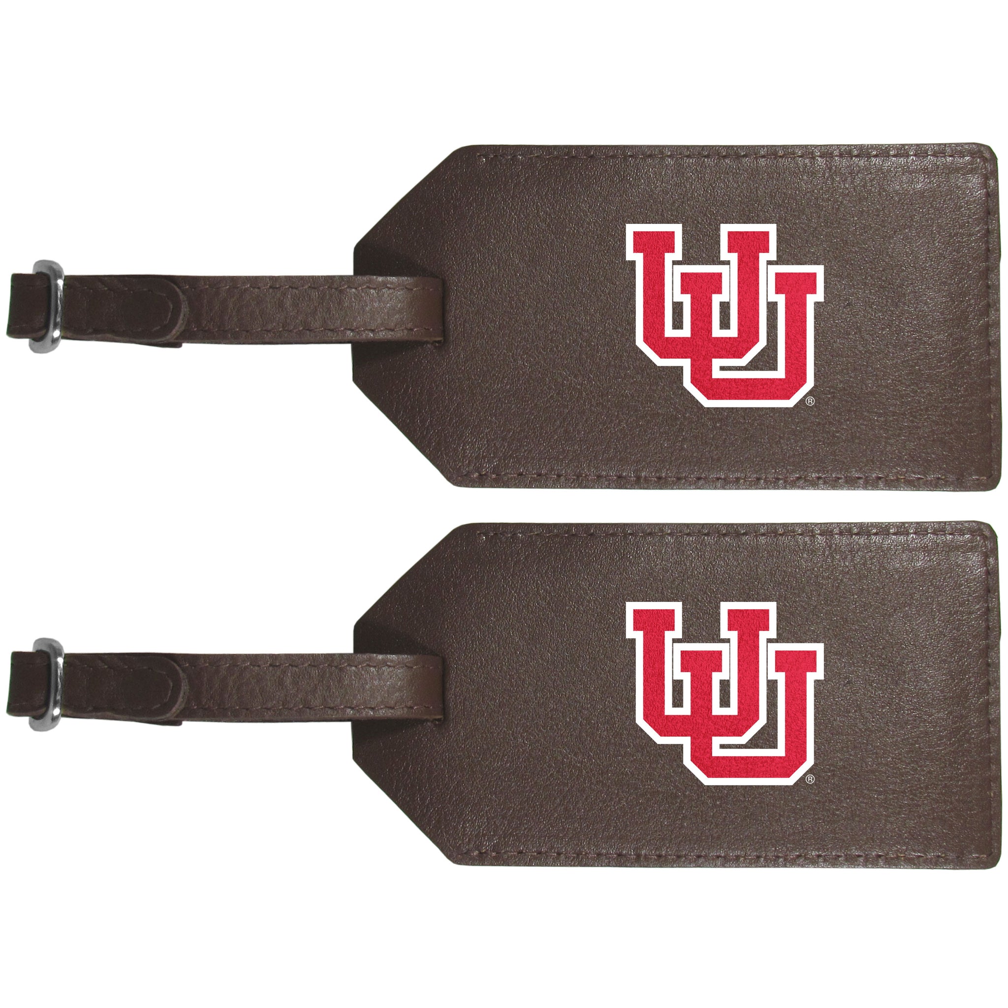 Utah Utes Leather Luggage Strap, 2pk