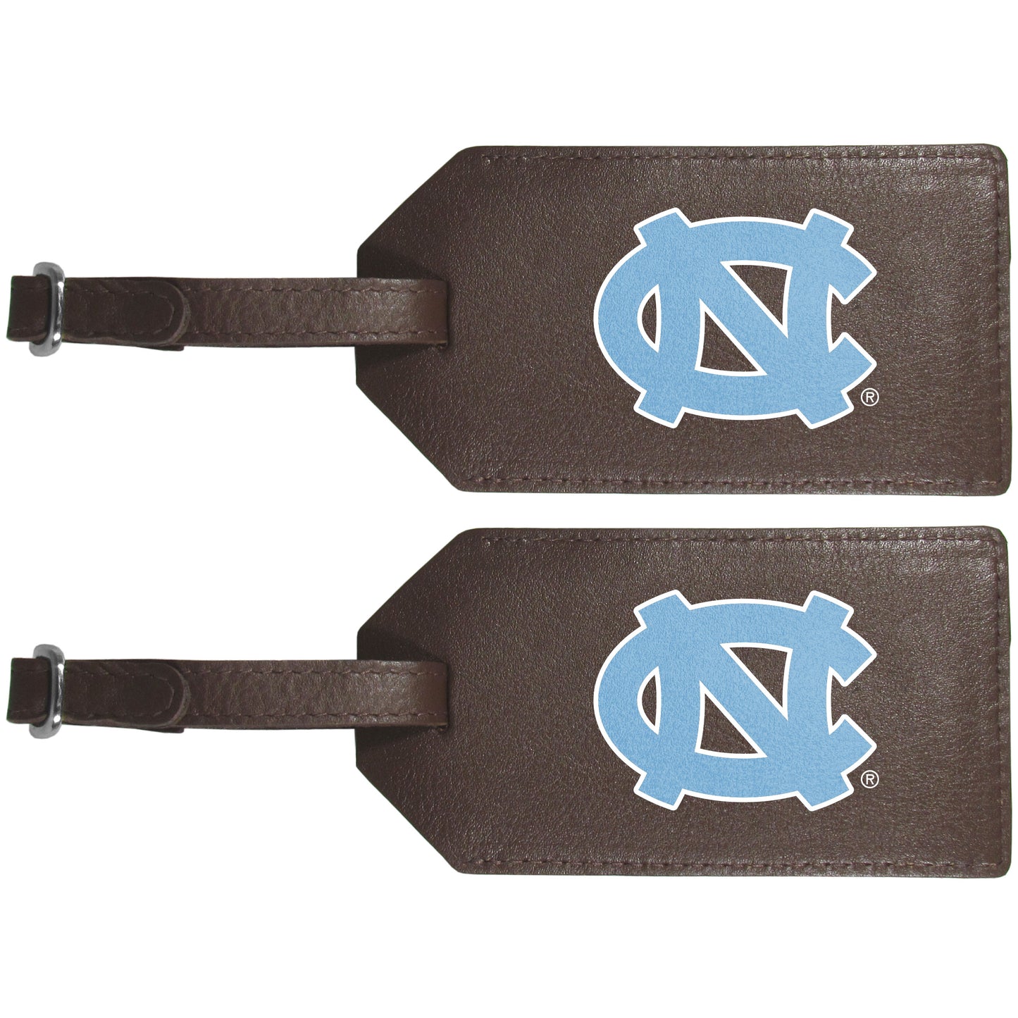 N. Carolina Tar Heels Leather Luggage Strap, 2pk