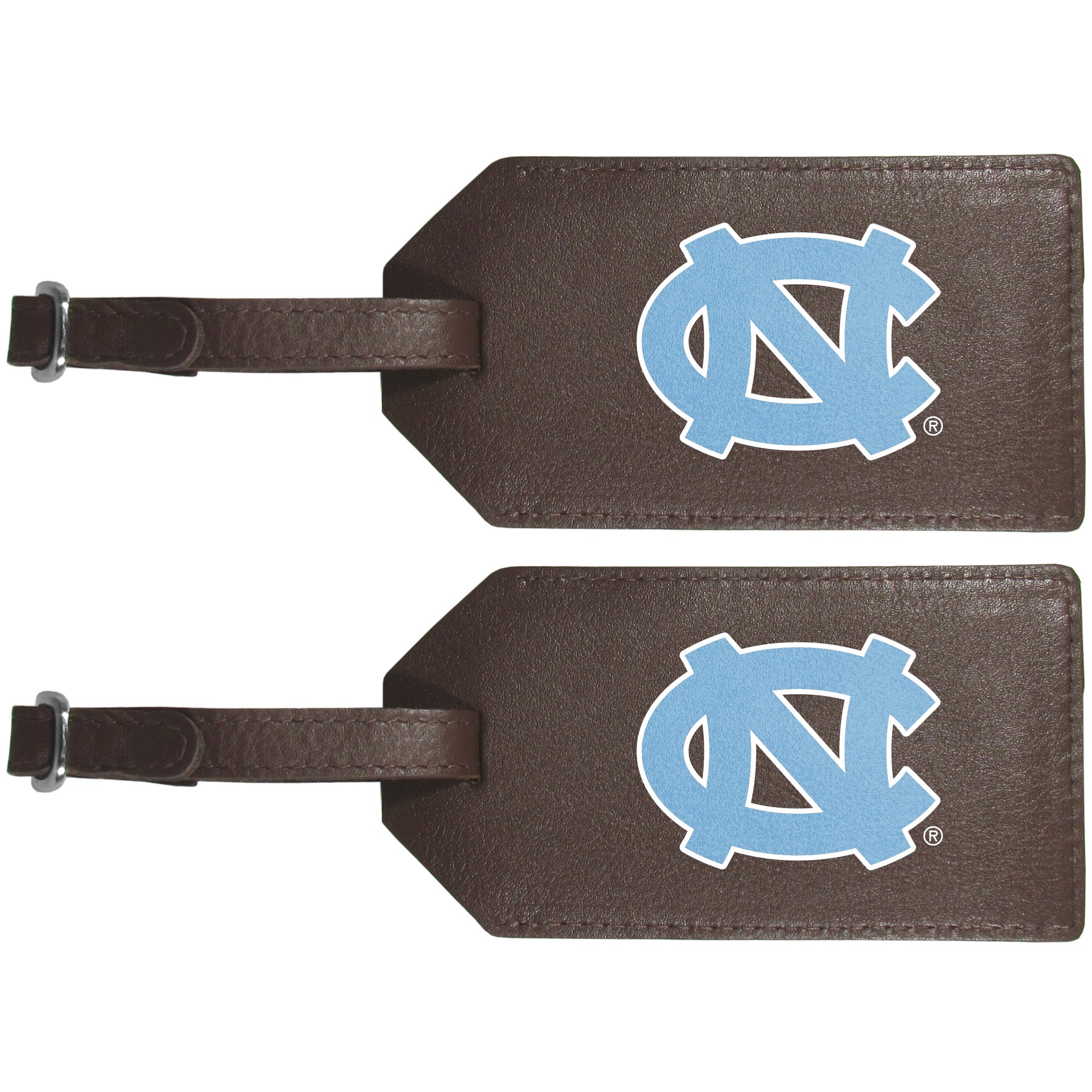 N. Carolina Tar Heels Leather Luggage Strap, 2pk