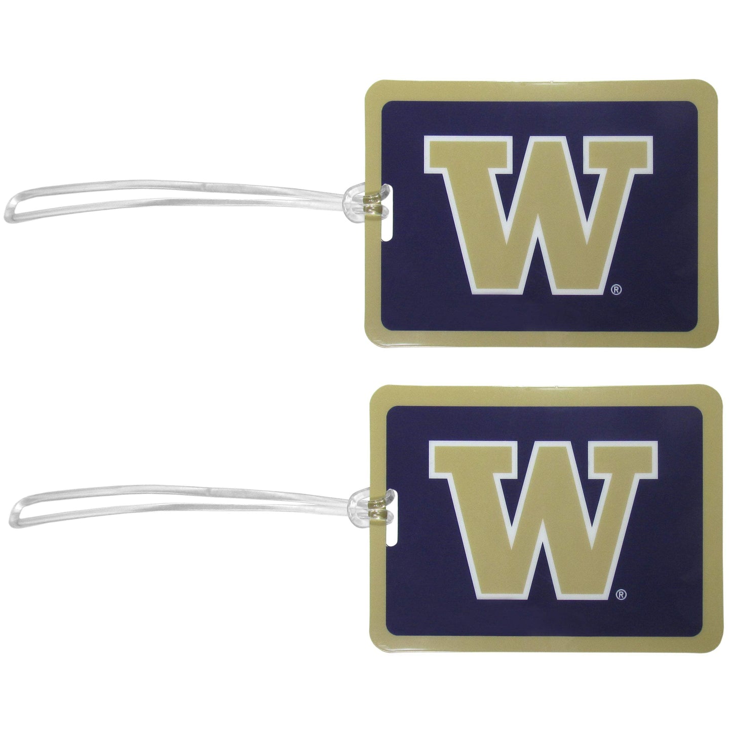 Washington Huskies Vinyl Luggage Tag, 2pk - Washington Huskies - Flyclothing LLC