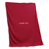 Illinois Tech Cardinal Sweatshirt Blanket (Screened) - Logo Brands - Flyclothing LLC