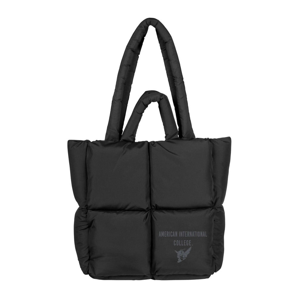 American International College Puff Black Tote - Logo Brands - Flyclothing LLC