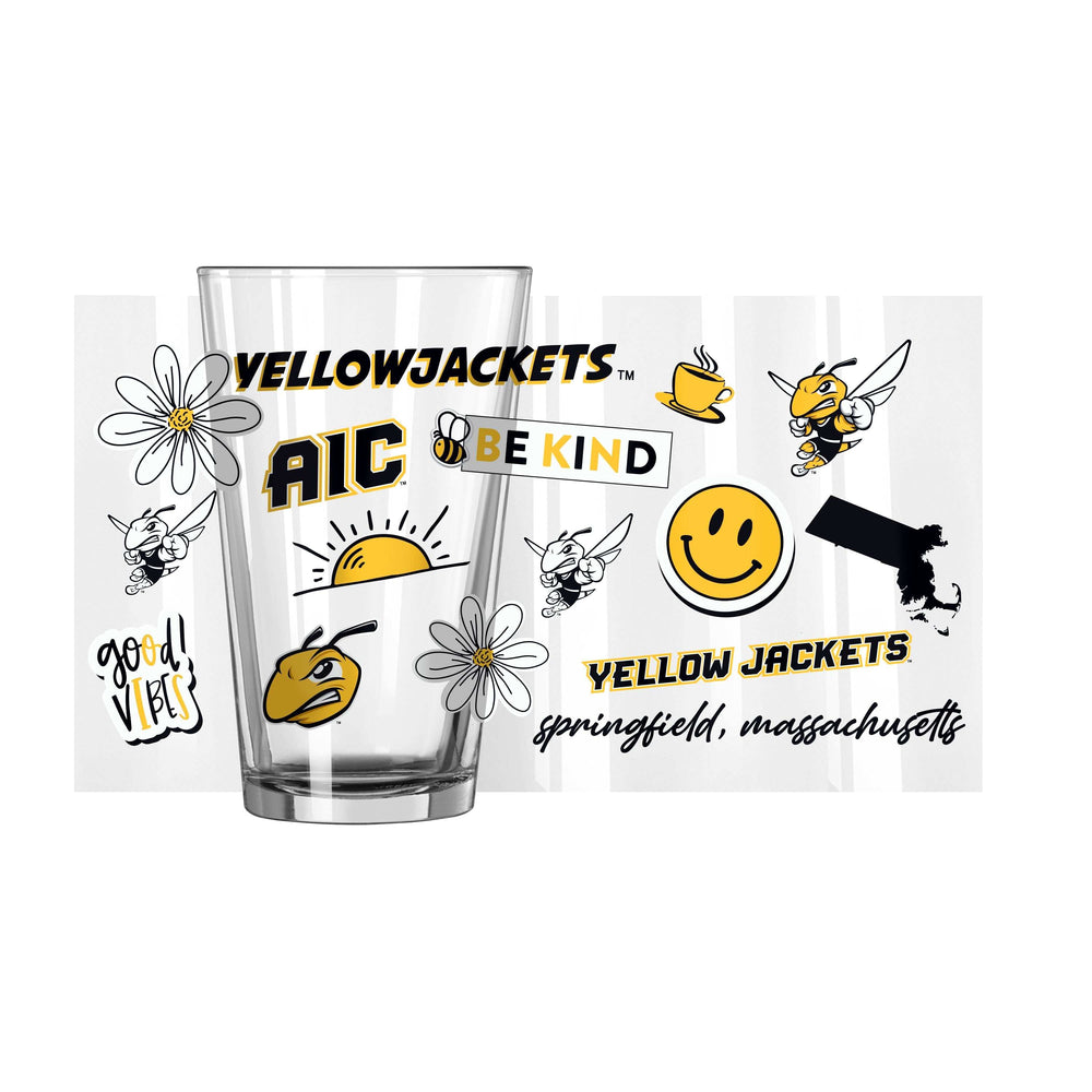 American International College 16oz Native Pint Glass - Logo Brands - Flyclothing LLC