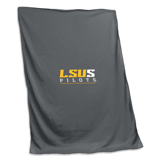 LSU Shreveport Pilots Logo Charcoal Sweatshirt Blanket (Screened) - Logo Brands - Flyclothing LLC