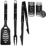 Washington Huskies 3pc Black BBQ Tools w/Shakers