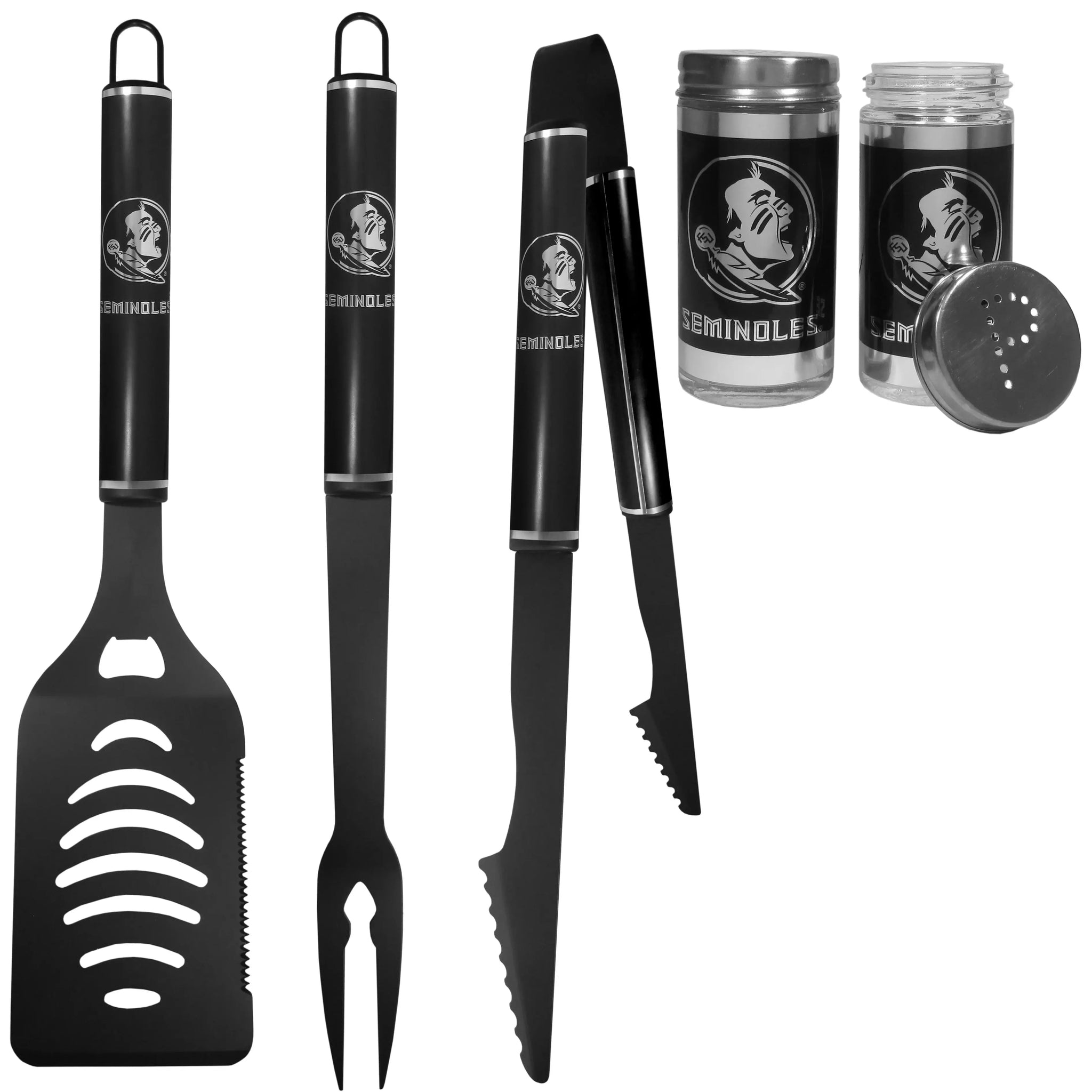 Florida St. Seminoles 3pc Black BBQ Tools w/Shakers - Florida St. Seminoles - Flyclothing LLC