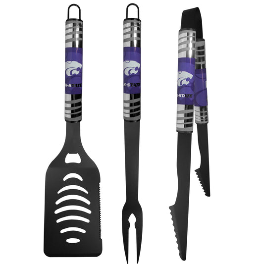Kansas St. Wildcats 3 pc Black Tailgater BBQ Set - Kansas St. Wildcats - Flyclothing LLC