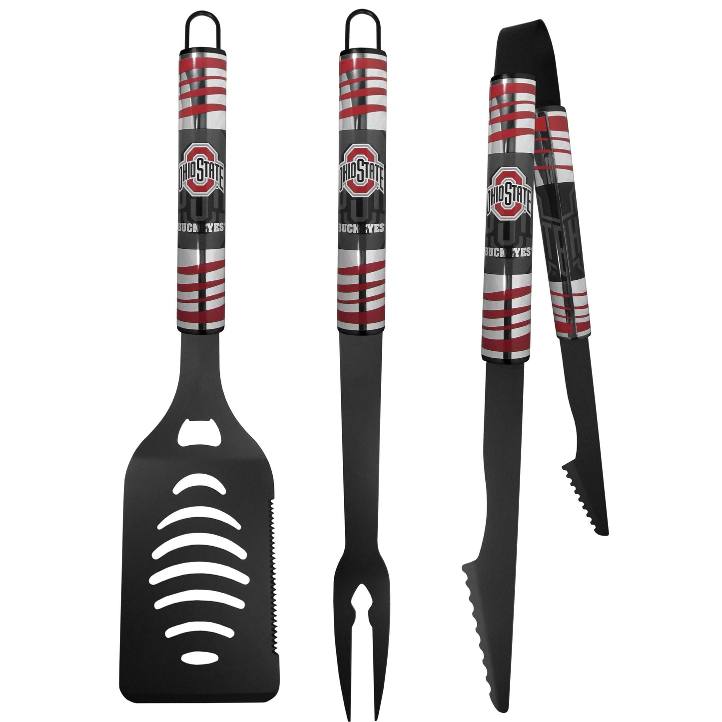 Ohio St. Buckeyes 3 pc Black Tailgater BBQ Set - Ohio State Buckeyes - Flyclothing LLC