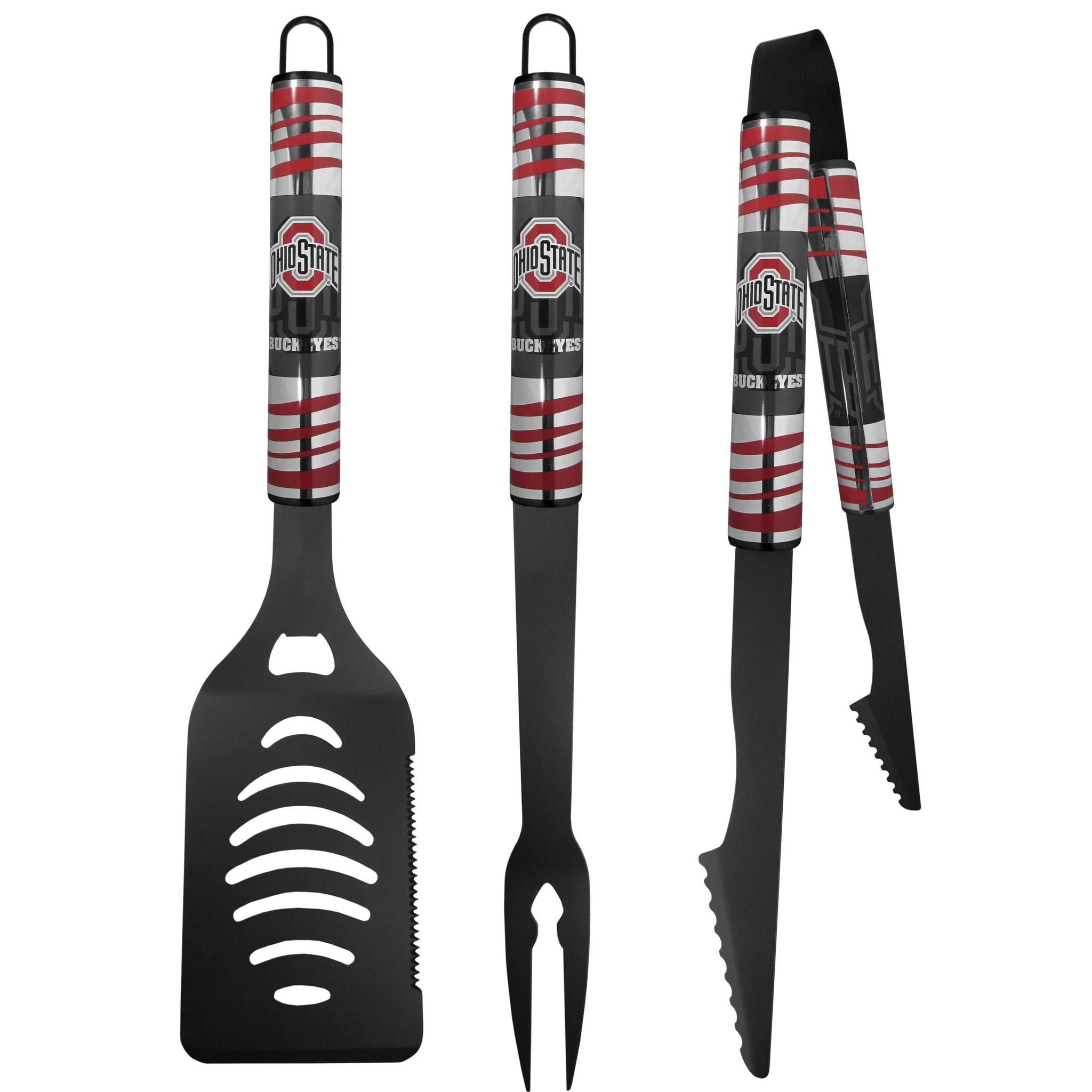 Ohio St. Buckeyes 3 pc Black Tailgater BBQ Set - Ohio State Buckeyes - Flyclothing LLC