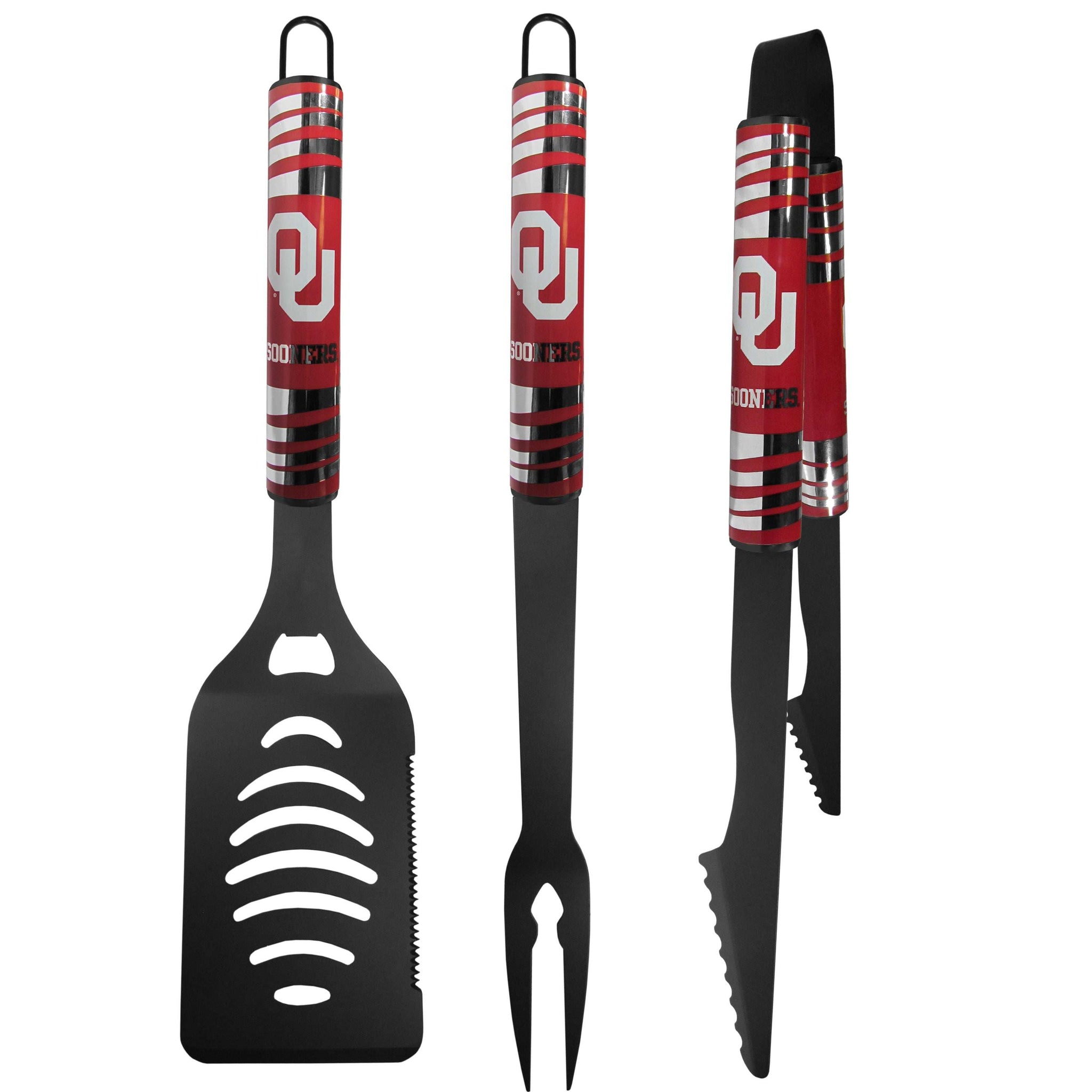 Oklahoma Sooners 3 pc Black Tailgater BBQ Set - Oklahoma Sooners - Flyclothing LLC