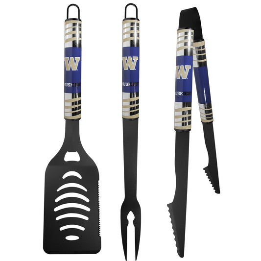 Washington Huskies 3 pc Black Tailgater BBQ Set - Washington Huskies - Flyclothing LLC