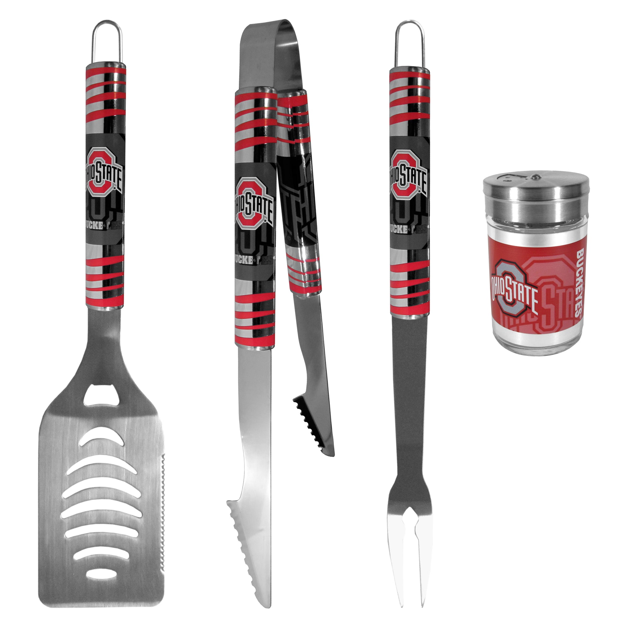 Ohio St. Buckeyes 3 pc Tailgater BBQ Set and Season Shaker