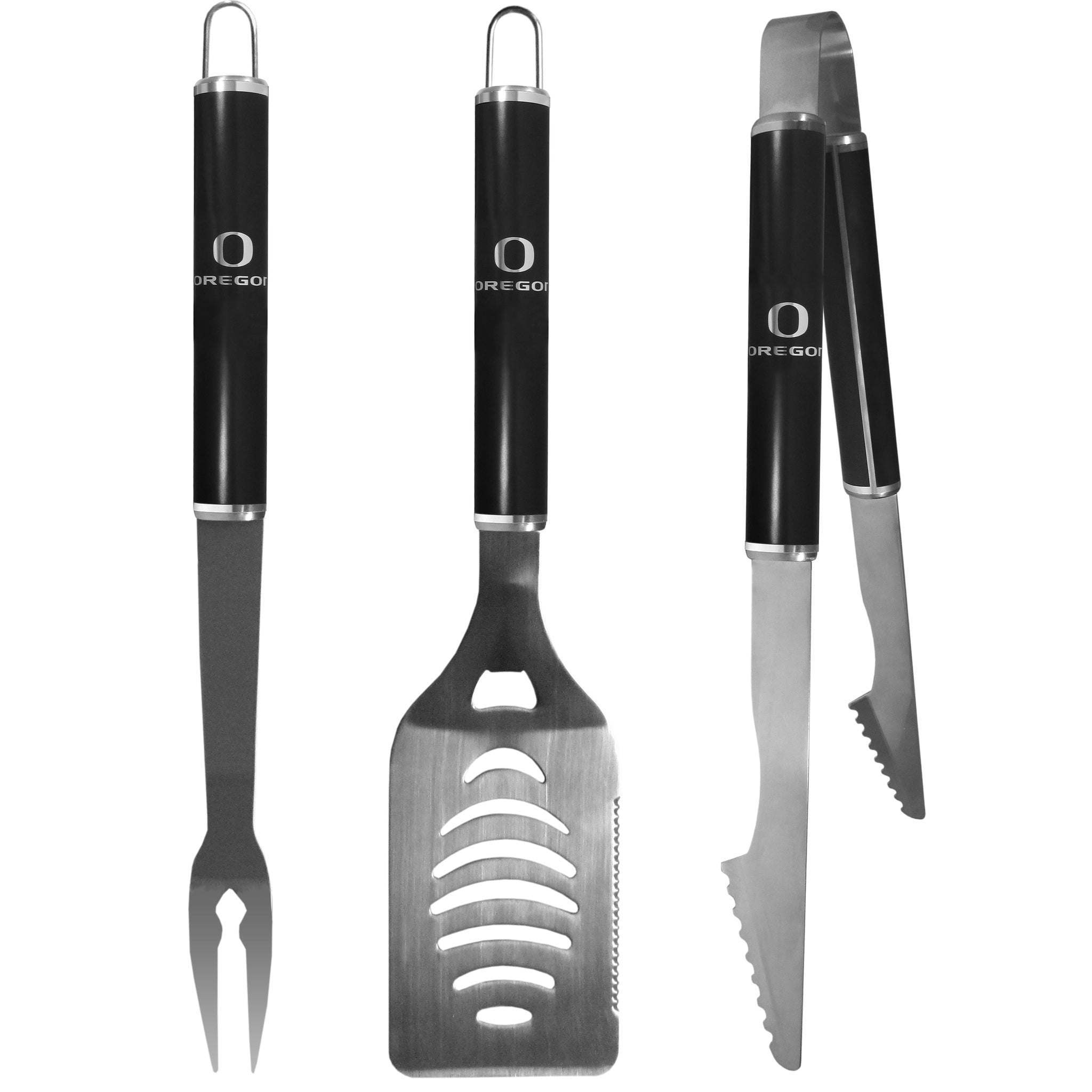 Oregon Ducks 3 pc Steel BBQ Set in Black