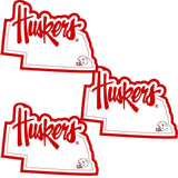 Nebraska Cornhuskers Home State Decal 3pk