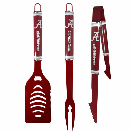 Alabama Crimson Tide 3 pc Color BBQ Tools - Alabama Crimson Tide