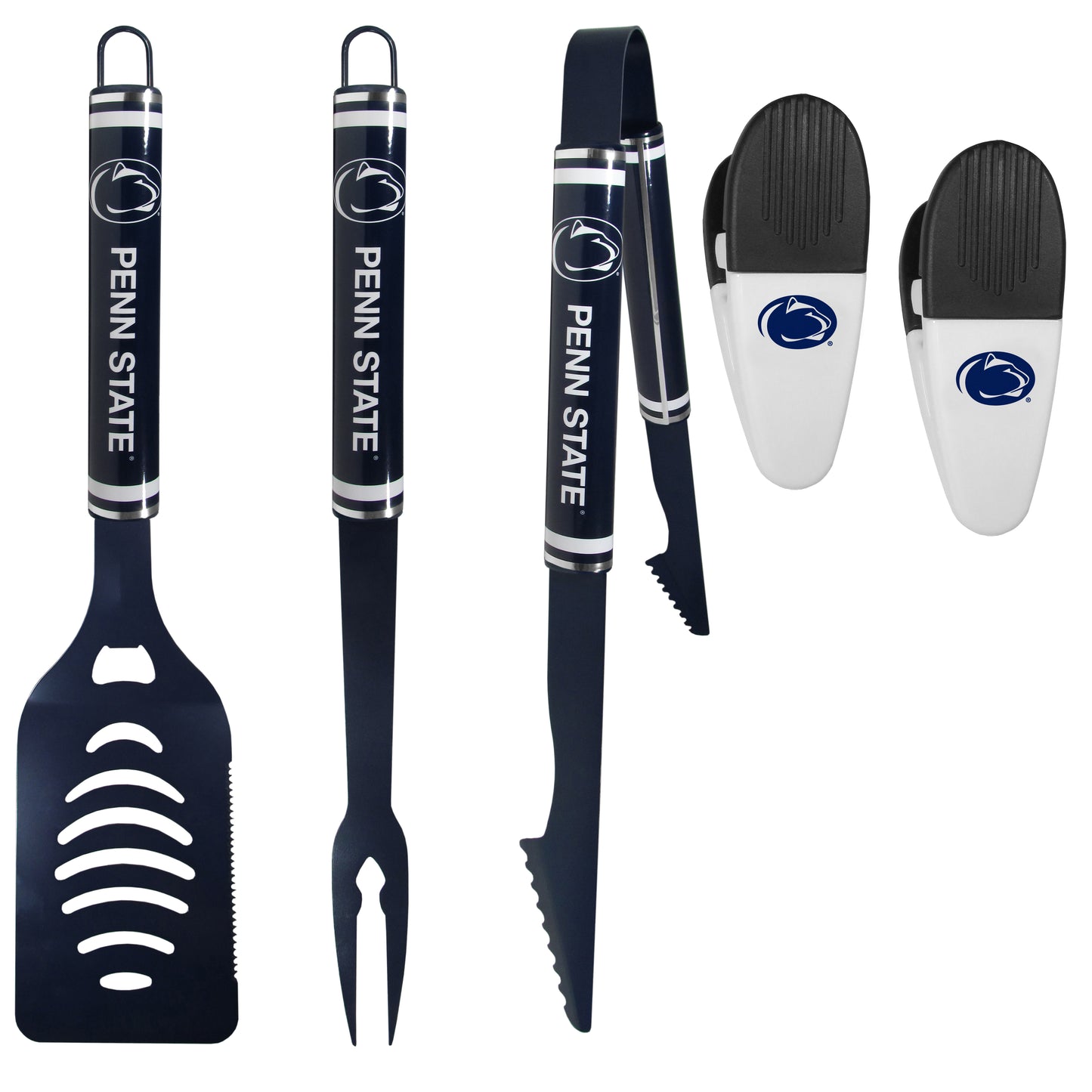 Penn St. Nittany Lions 3 pc Logo BBQ Tools w/Chip Clips