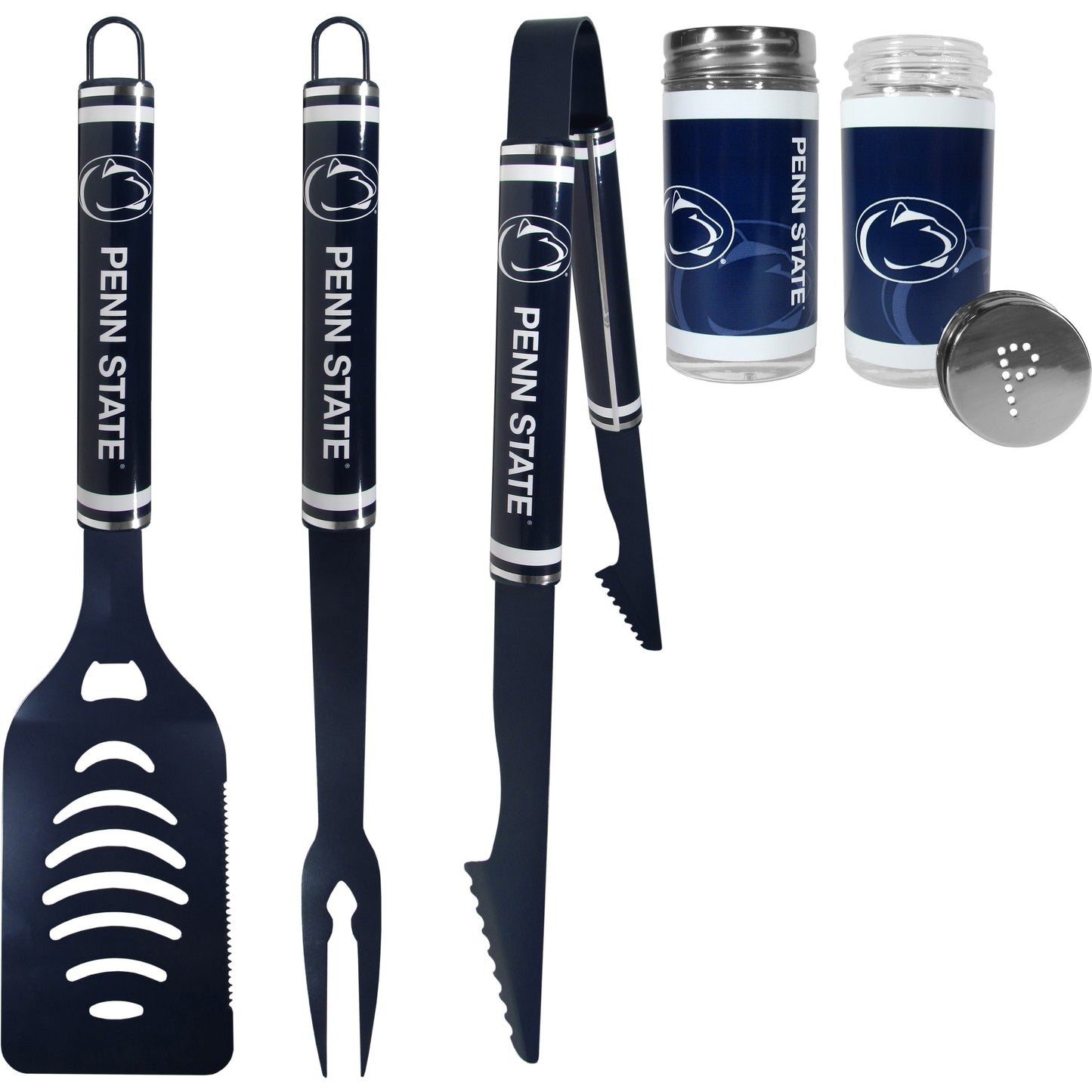 Penn St. Nittany Lions 3 pc Logo BBQ Tools w/Shakers