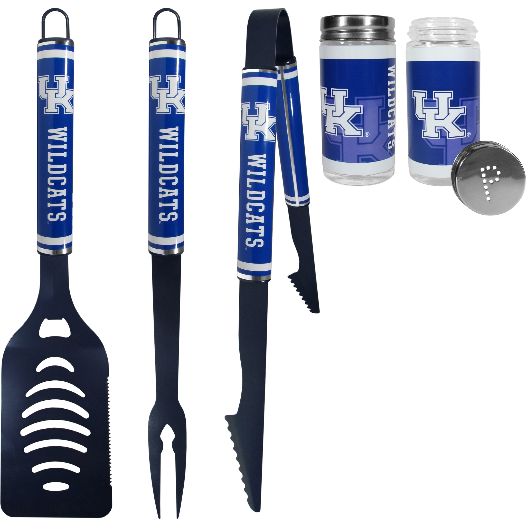 Kentucky Wildcats 3 pc Logo BBQ Tools w/Shakers
