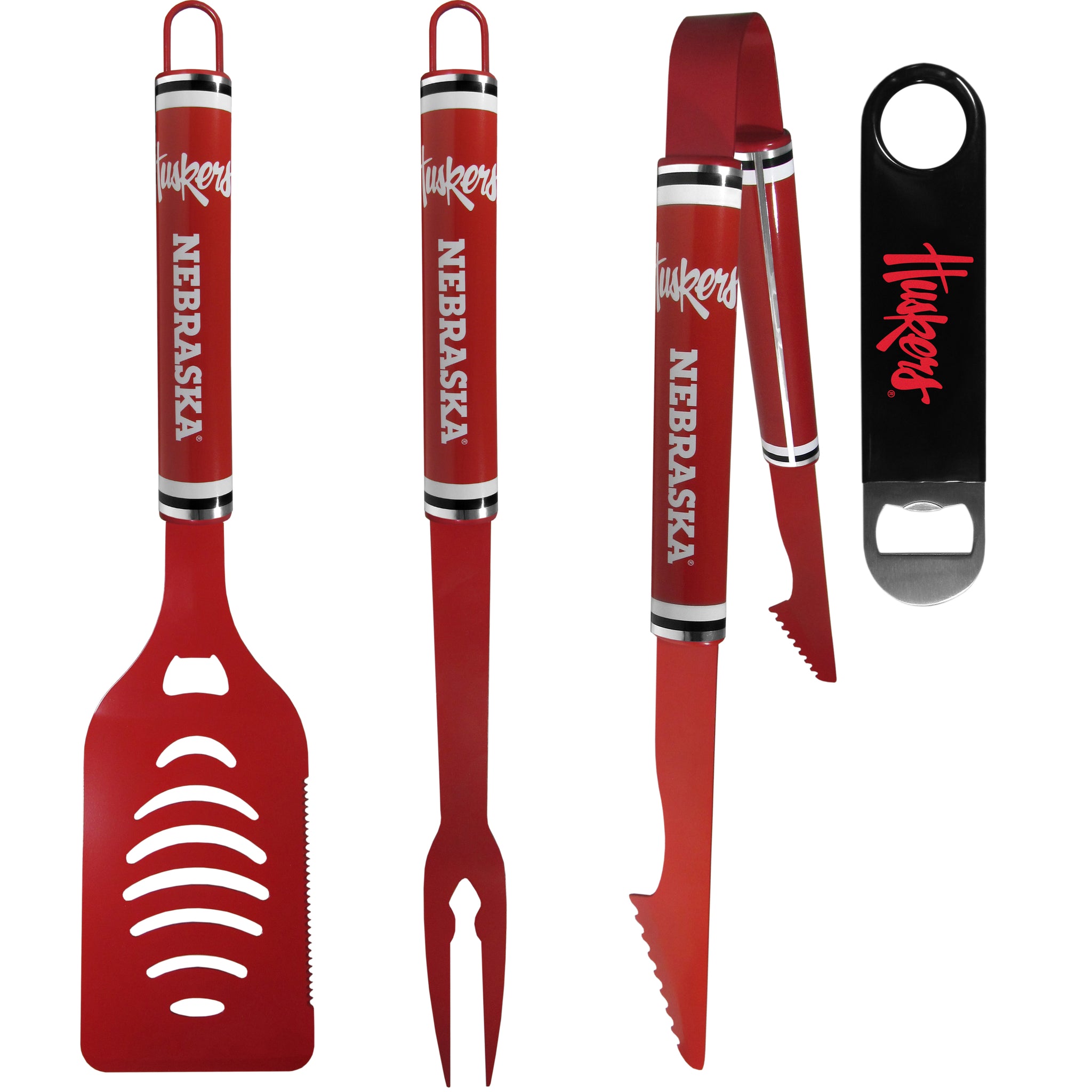 Nebraska Cornhuskers 3 pc Logo BBQ Tools w/Bottle Opener