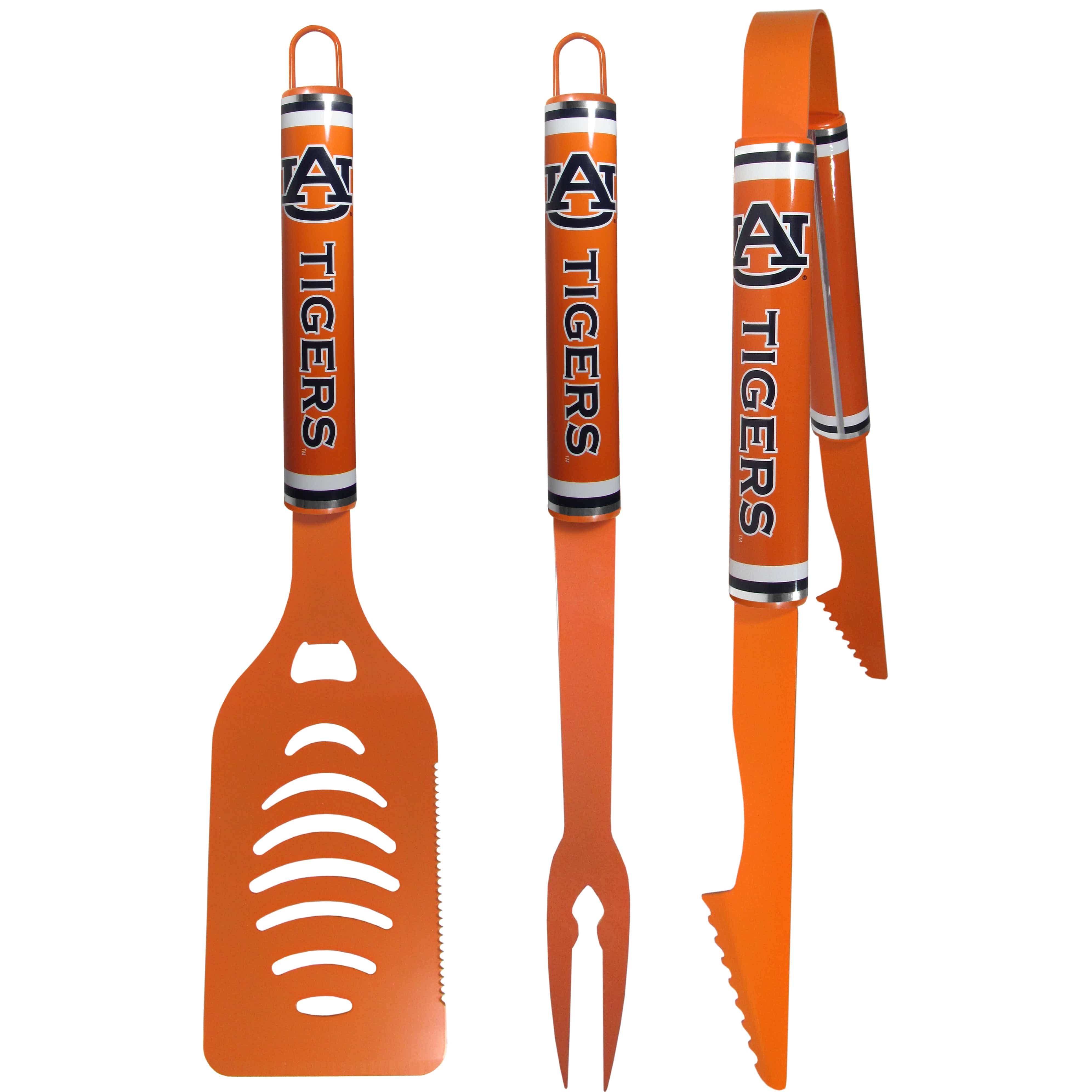 Auburn Tigers 3 pc Color BBQ Tools - Auburn Tigers