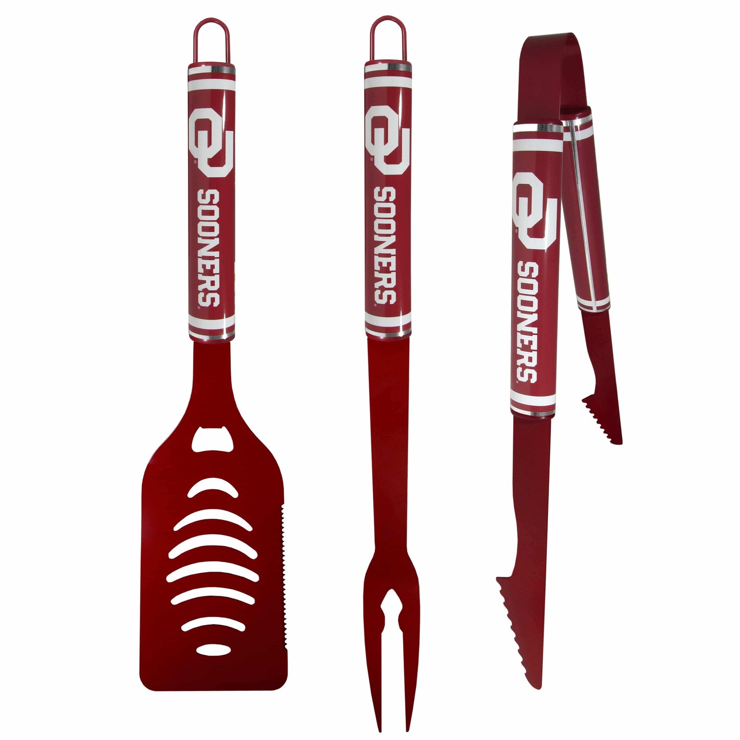 Oklahoma Sooners 3 pc Color BBQ Tools - Oklahoma Sooners - Flyclothing LLC