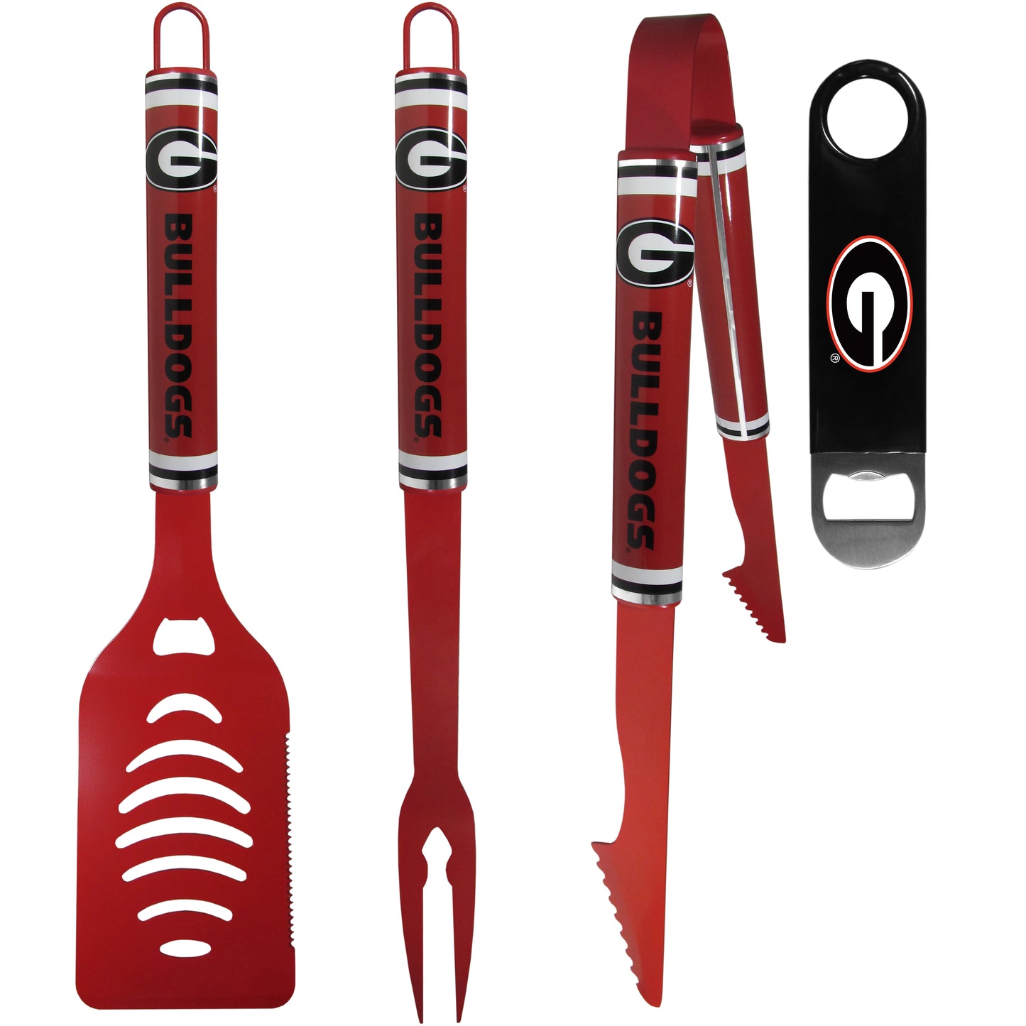 Georgia Bulldogs 3 pc Logo BBQ Tools w/Bottle Opener