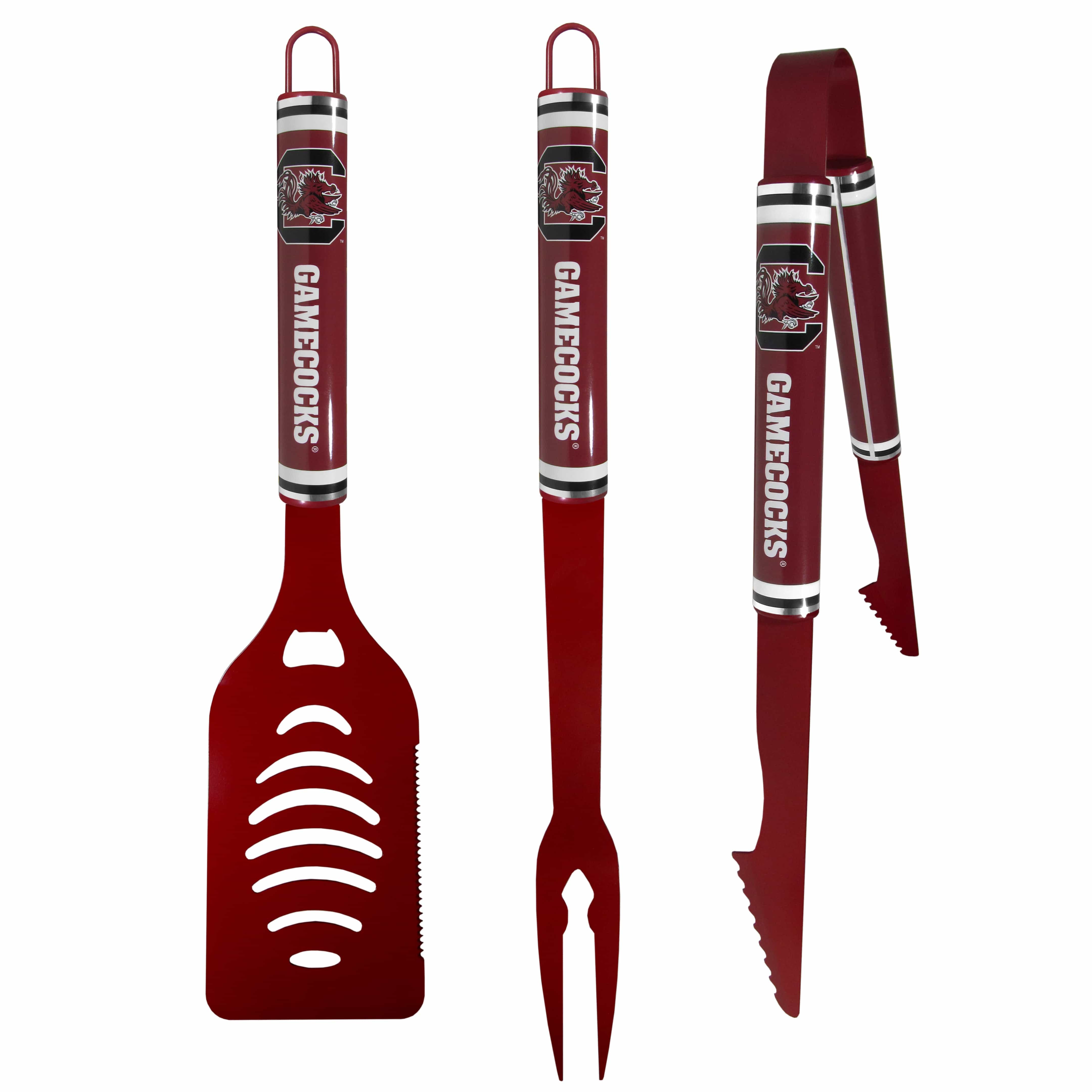 S. Carolina Gamecocks 3 pc Color BBQ Tools - S. Carolina Gamecocks