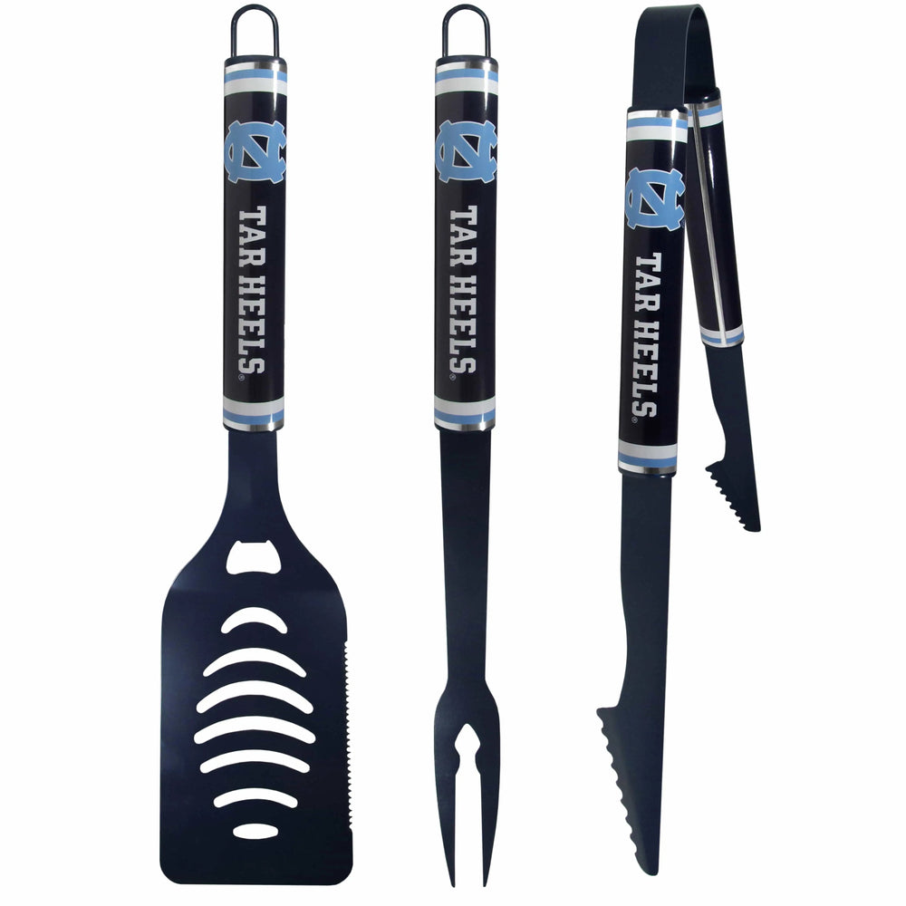 N. Carolina Tar Heels 3 pc Color BBQ Tools - N. Carolina Tar Heels