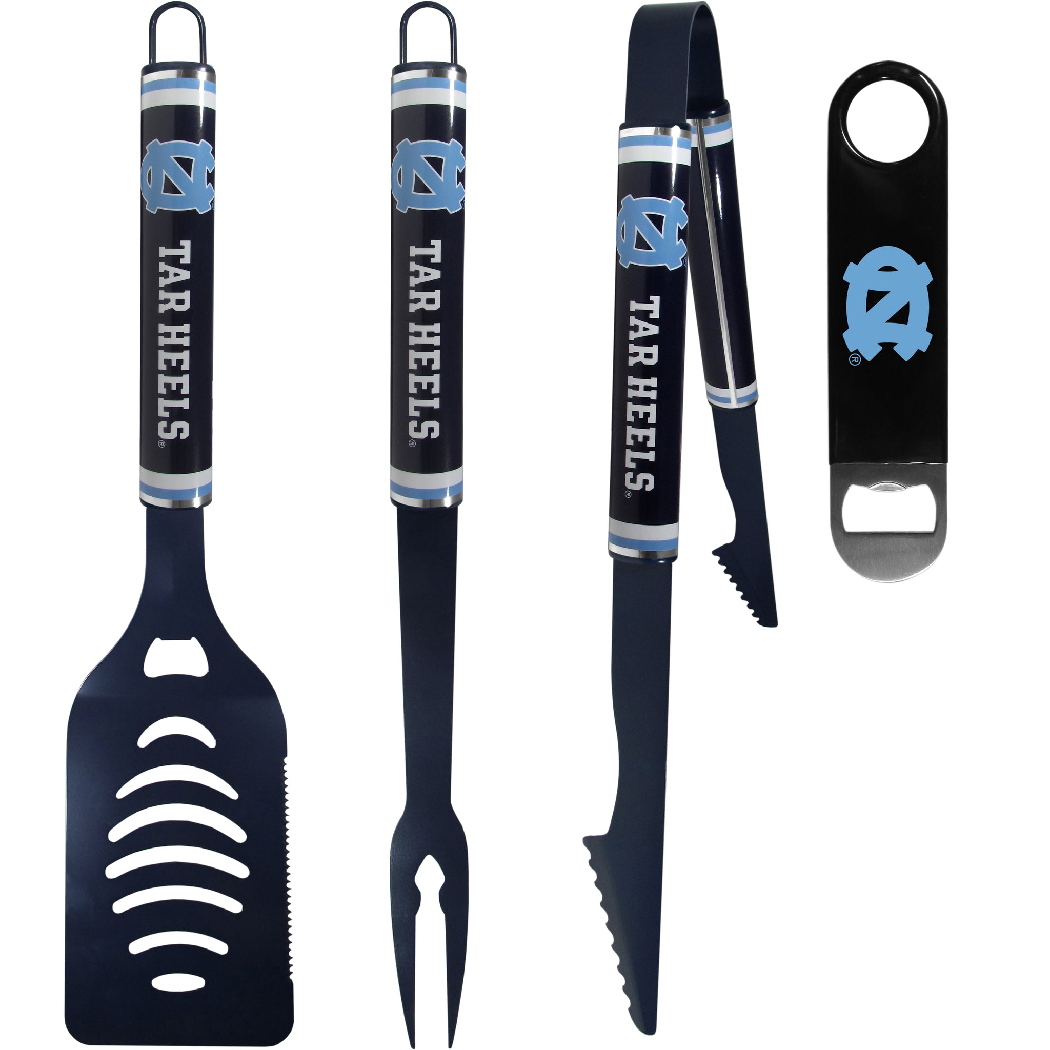 N. Carolina Tar Heels 3 pc Logo BBQ Tools w/Bottle Opener