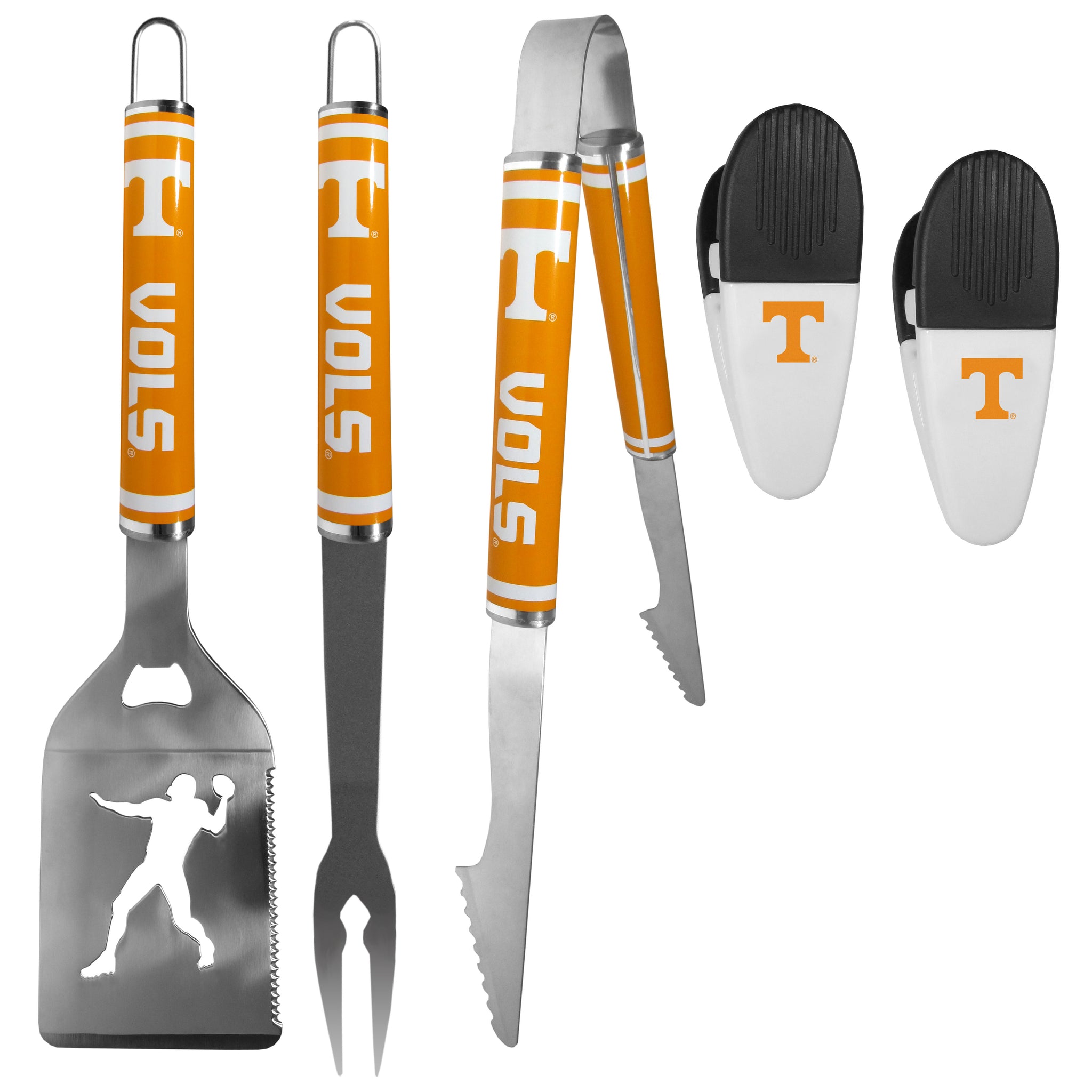 Tennessee Volunteers 3 pc Steel Logo BBQ Tools w/Chip Clips